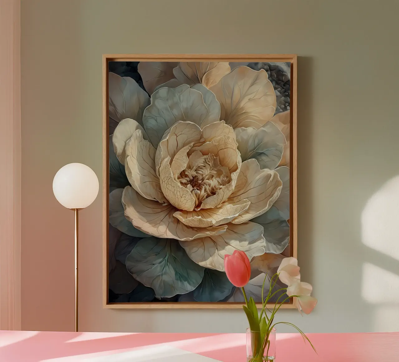 Bloom of Serenity canvas with Floater frame by Artistic-shop