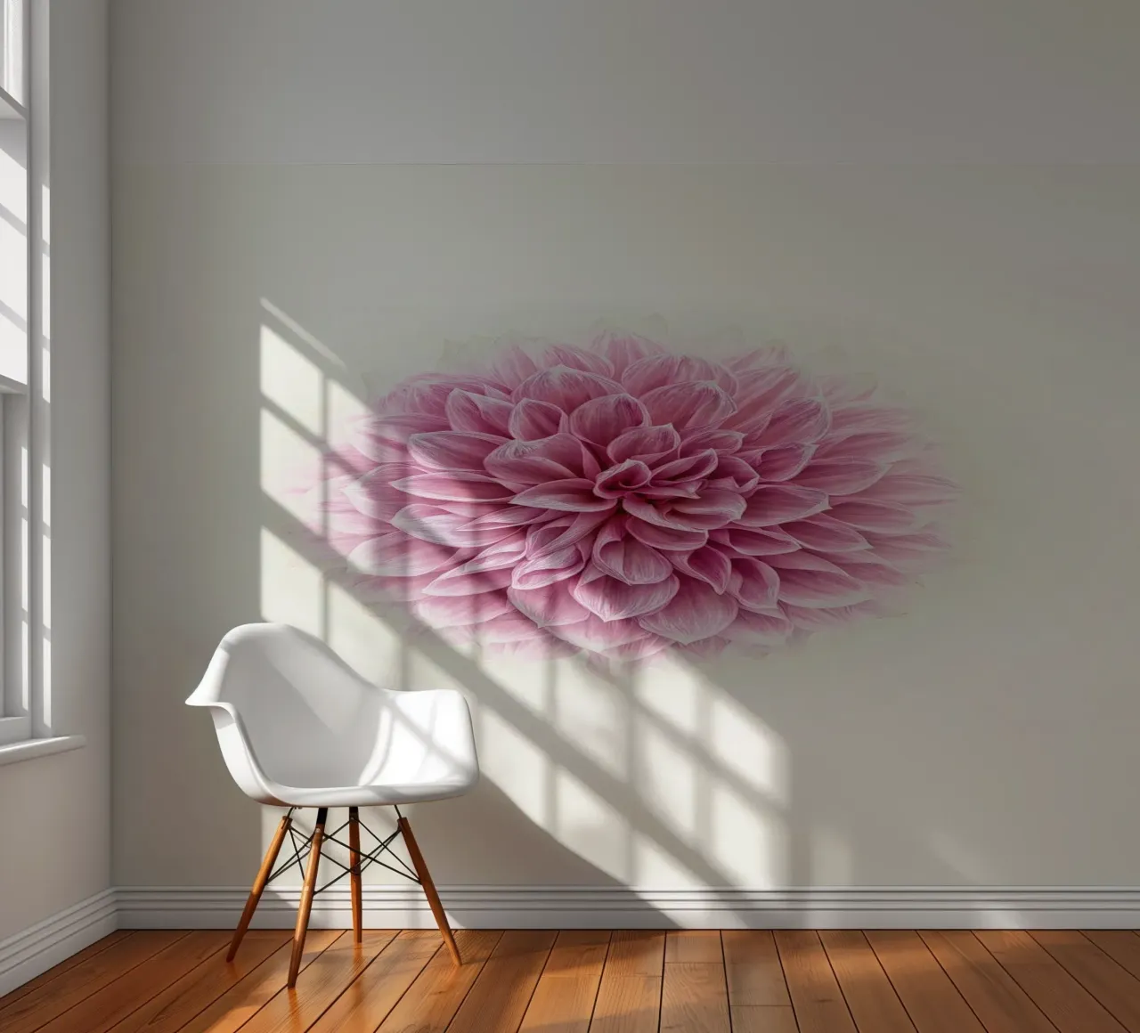 Grace and Tranquility in Bloom- Serene Pink Dahlia photo wallpaper by Curious Collections by Marielle Leenders