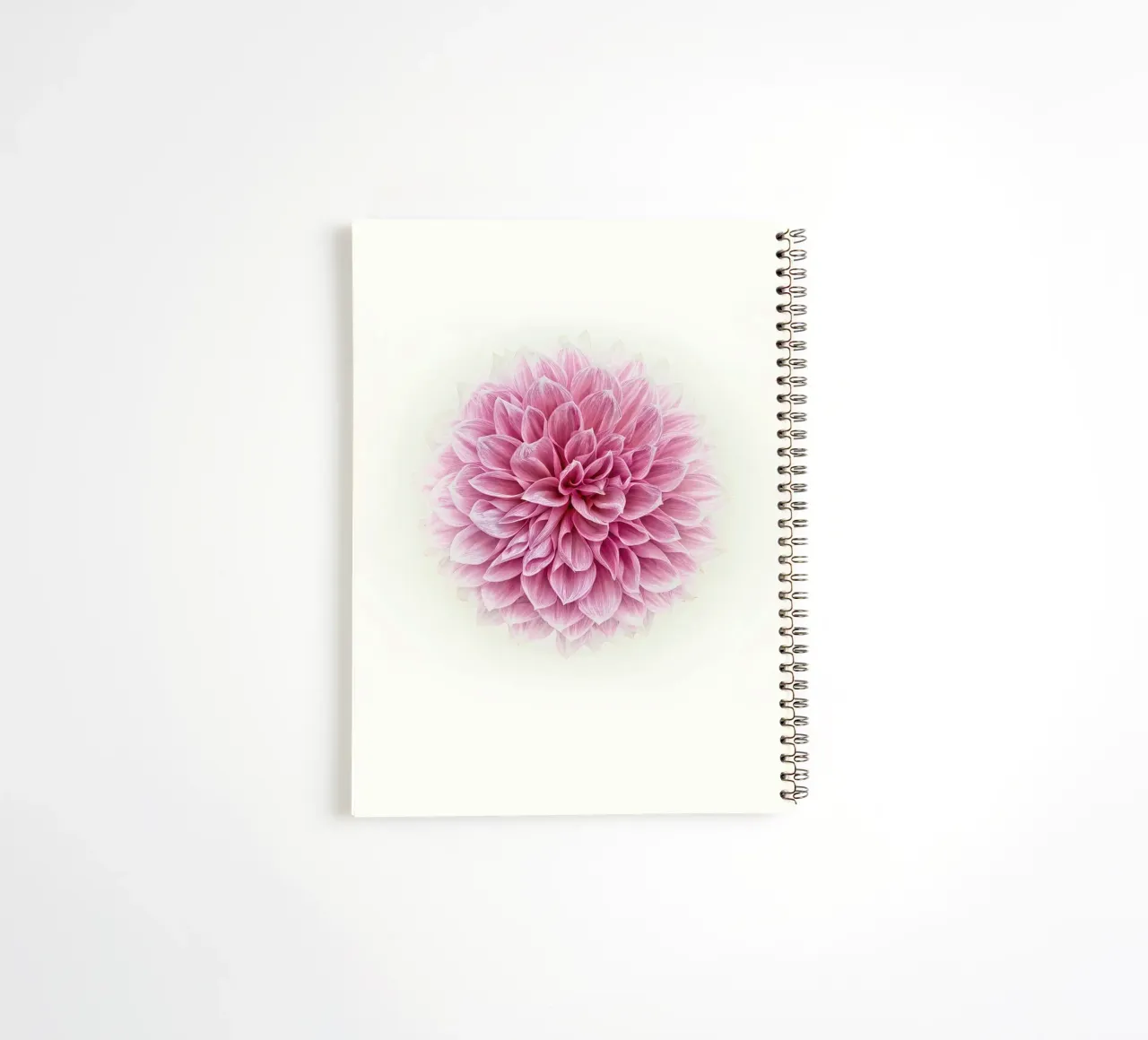 Grace and Tranquility in Bloom- Serene Pink Dahlia spiral notebook by Curious Collections by Marielle Leenders