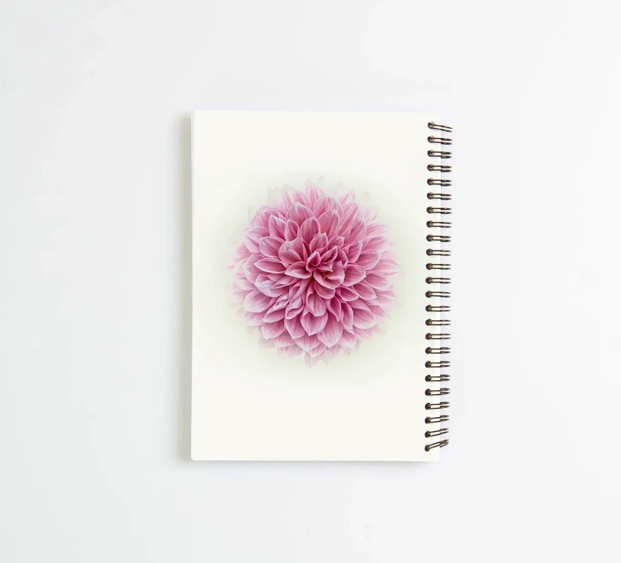 Grace and Tranquility in Bloom- Serene Pink Dahlia spiral notebook by Curious Collections by Marielle Leenders