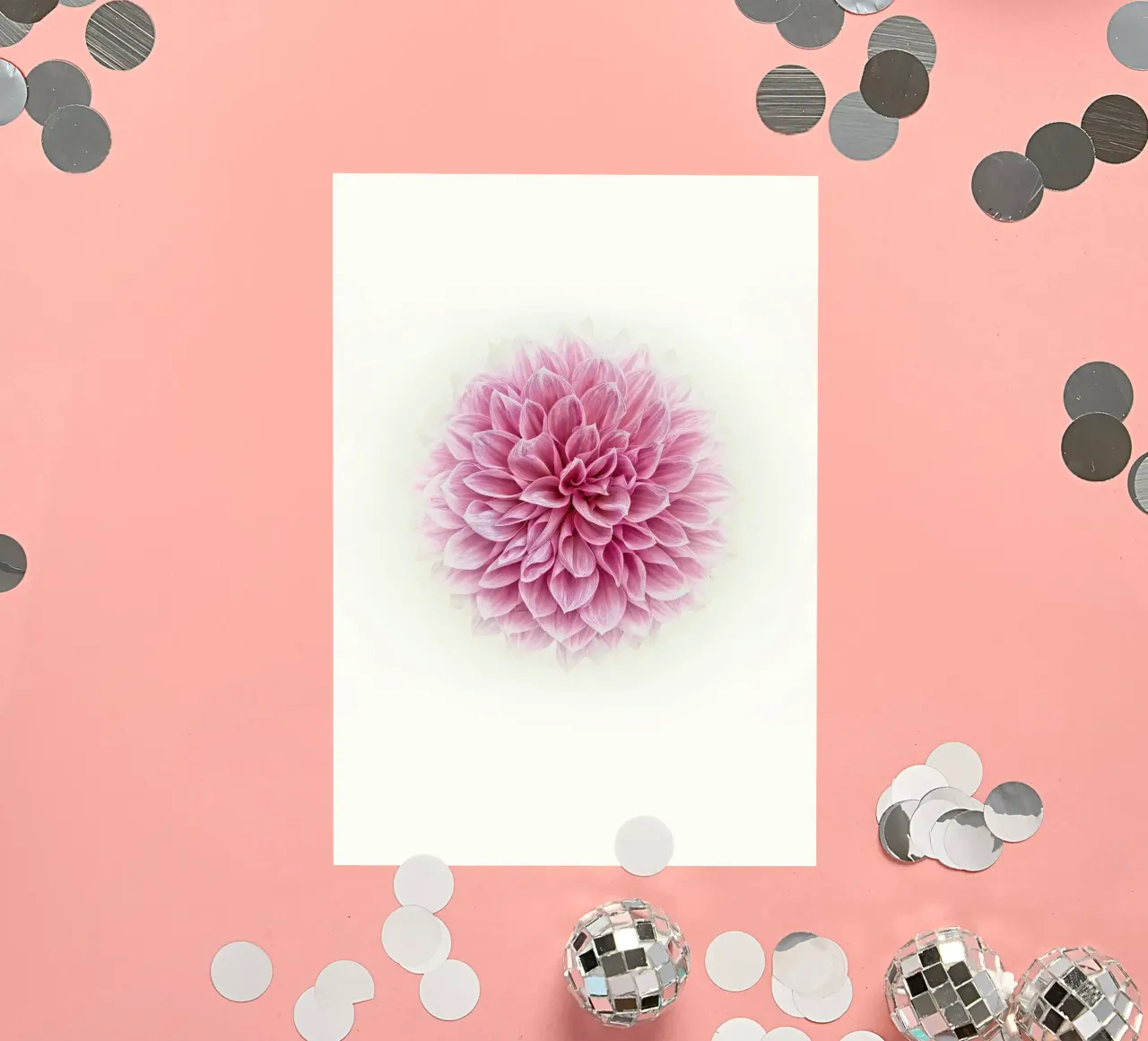 Grace and Tranquility in bloei - Serene Roze Dahlia sticker van Curious Collections by Marielle Leenders