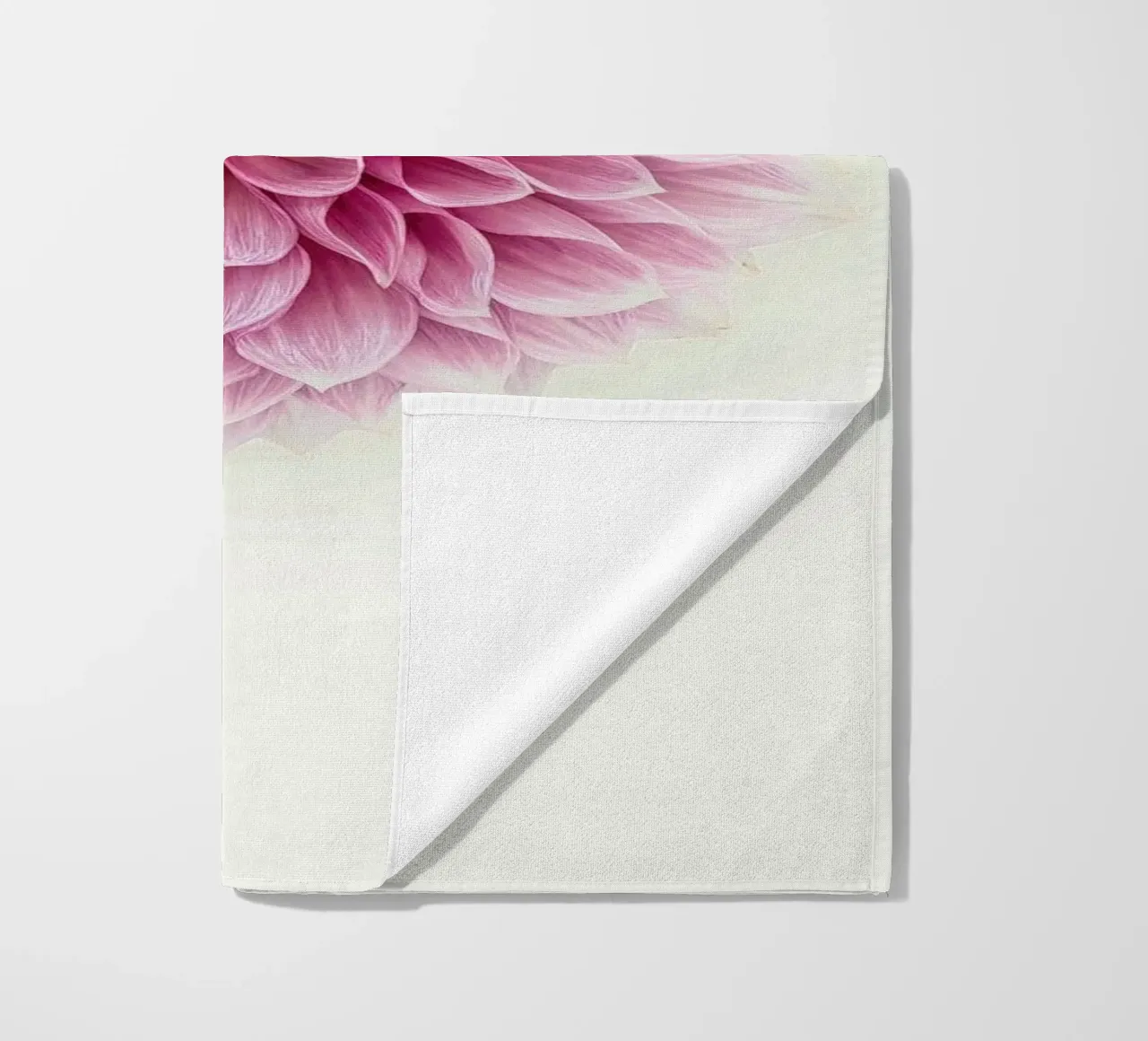 Grace and Tranquility in Bloom- Serene Pink Dahlia beach towel by Curious Collections by Marielle Leenders