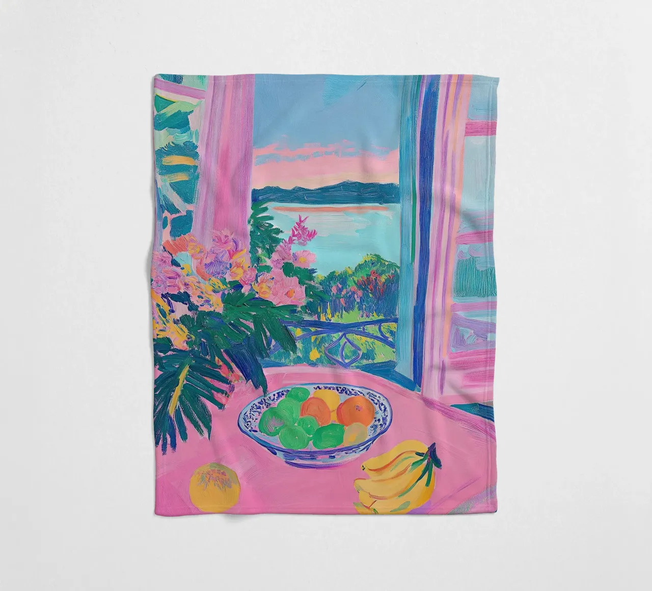 Open Window Rosa Fleecedecke von Euphoria Theresa