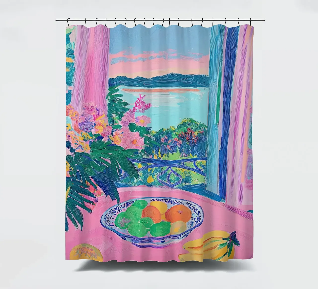 Open Window Rosa Duschvorhang von Euphoria Theresa