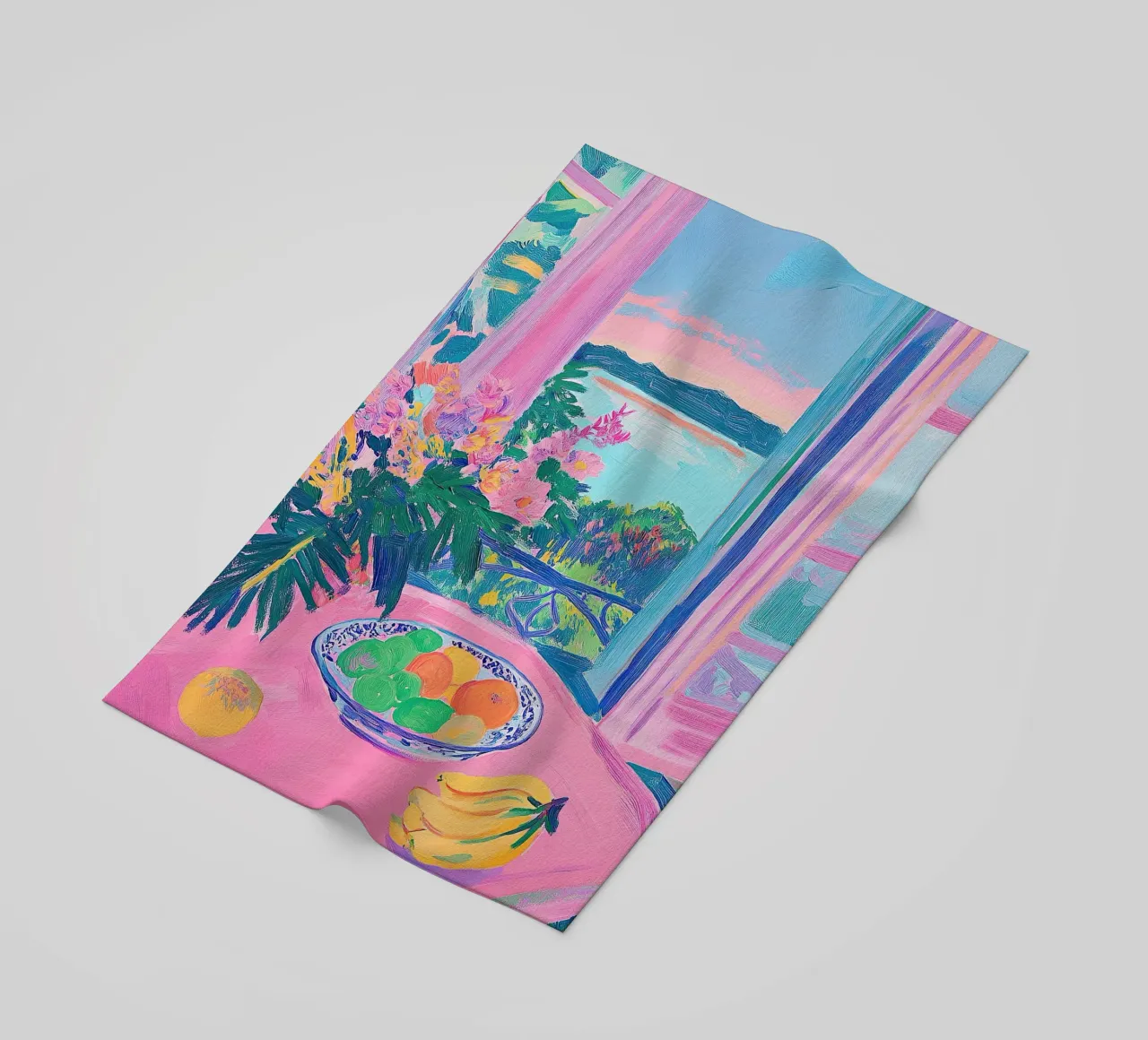 Open Window Pink beach towel by Euphoria Theresa