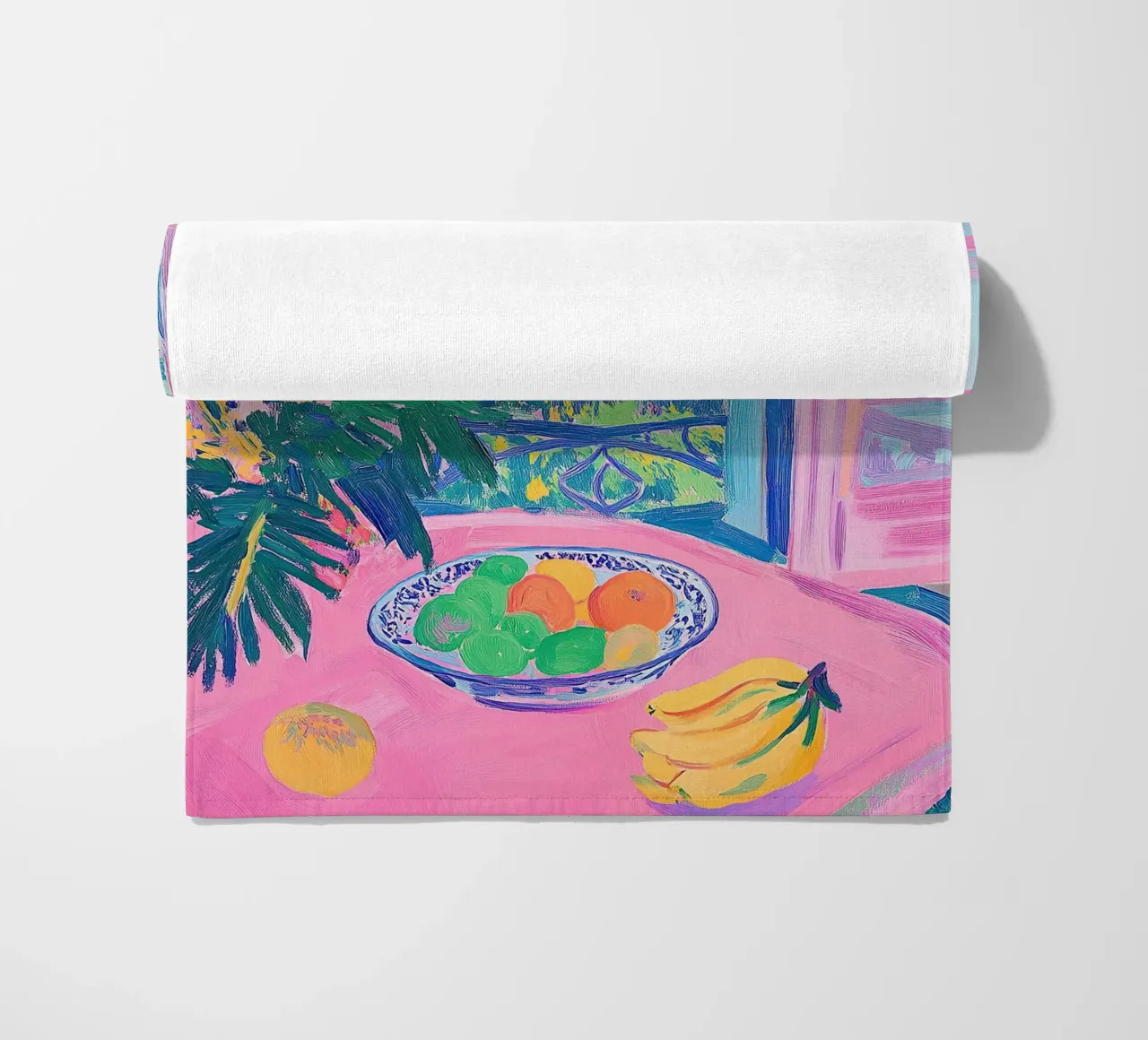 Open Window Pink beach towel by Euphoria Theresa