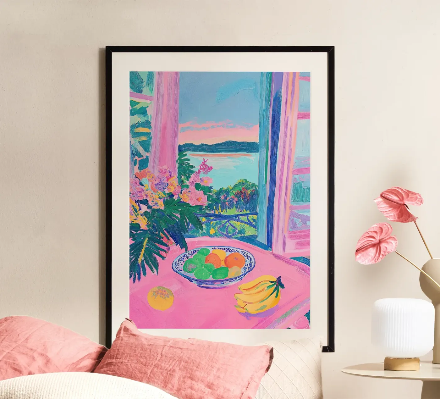 Open Window Pink Poster von Euphoria Theresa