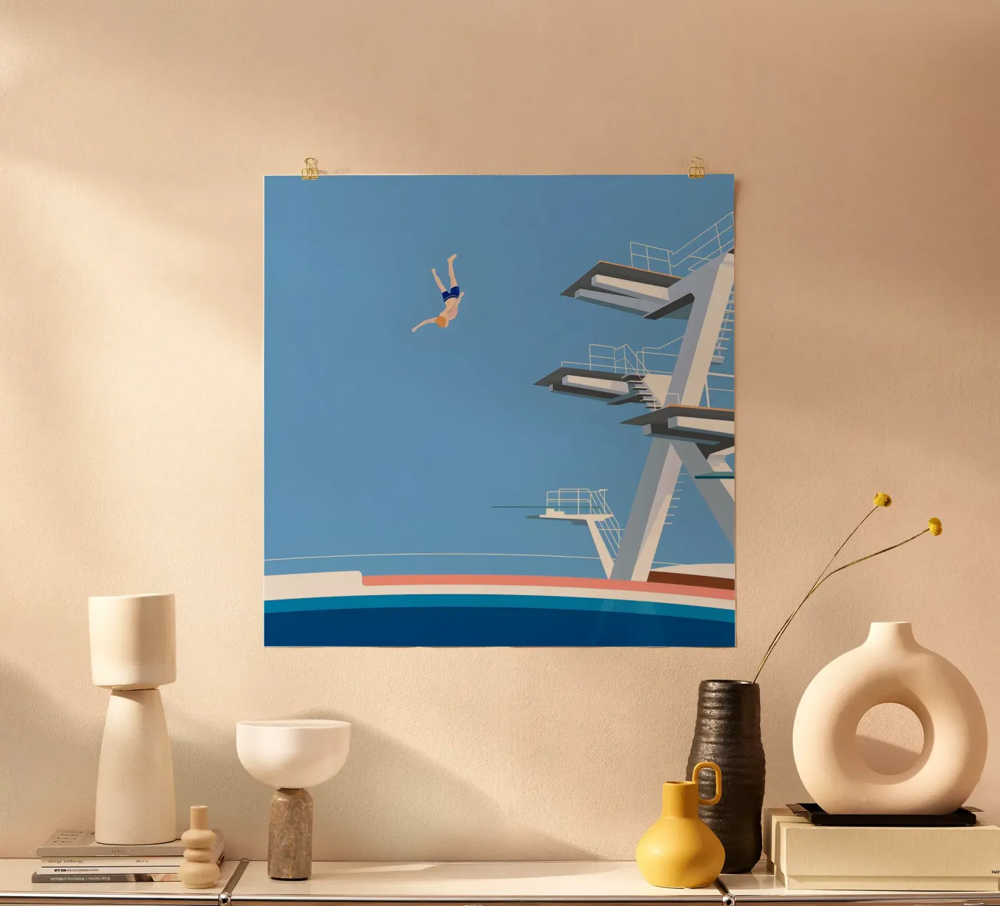Diving Competition poster van Louie Robertson