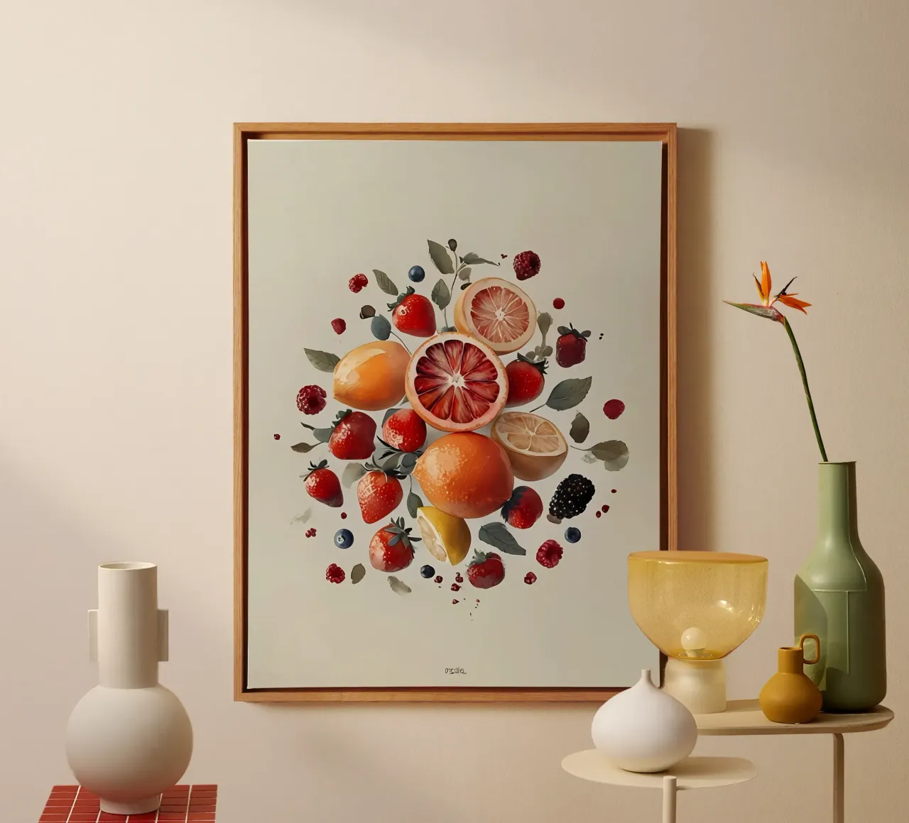 Symfonie van citrusvruchten canvas met Baklijst van Artistic-shop