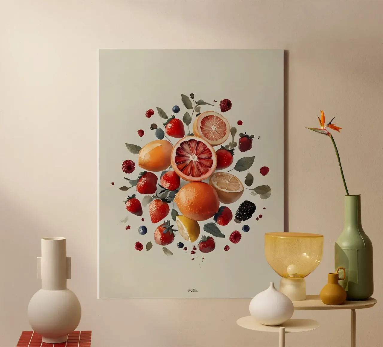 Symfonie van citrusvruchten canvas met Baklijst van Artistic-shop