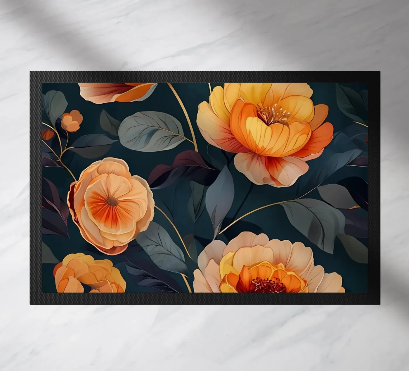 Opulent Peonies doormat by Artistic-shop