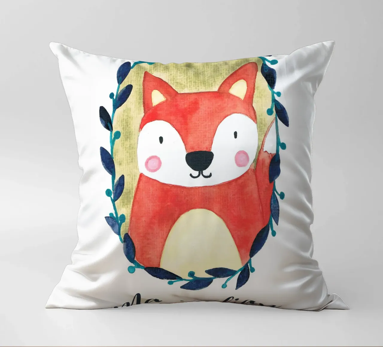 Kleiner Fuchs Portrait mit Name cuscino da BAINAI KIDS