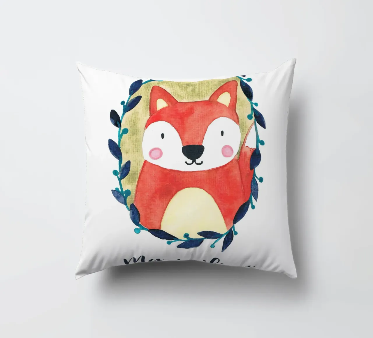 Kleiner Fuchs Portrait mit Name cuscino da BAINAI KIDS
