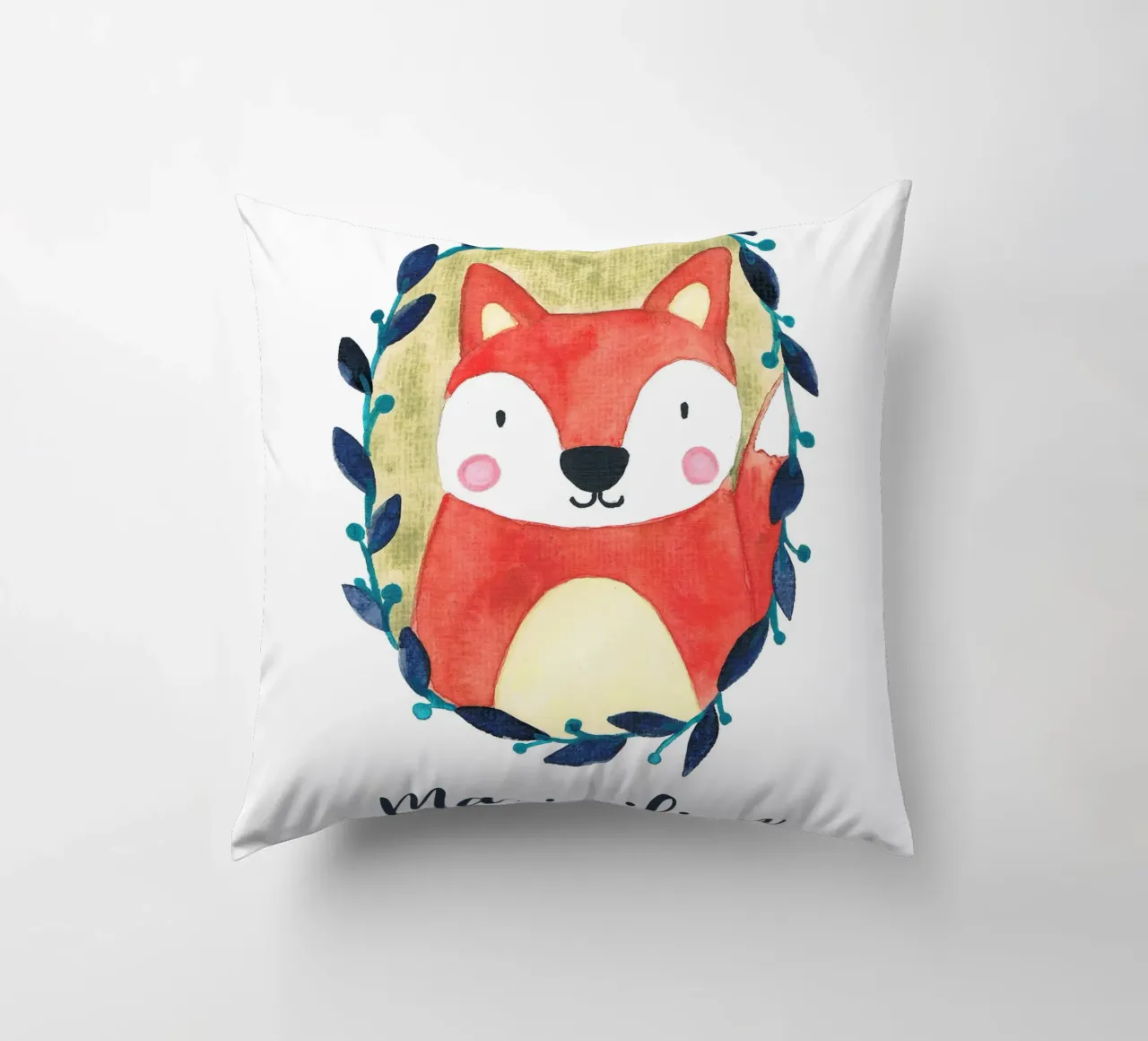 Kleiner Fuchs Portrait mit Name cuscino da BAINAI KIDS