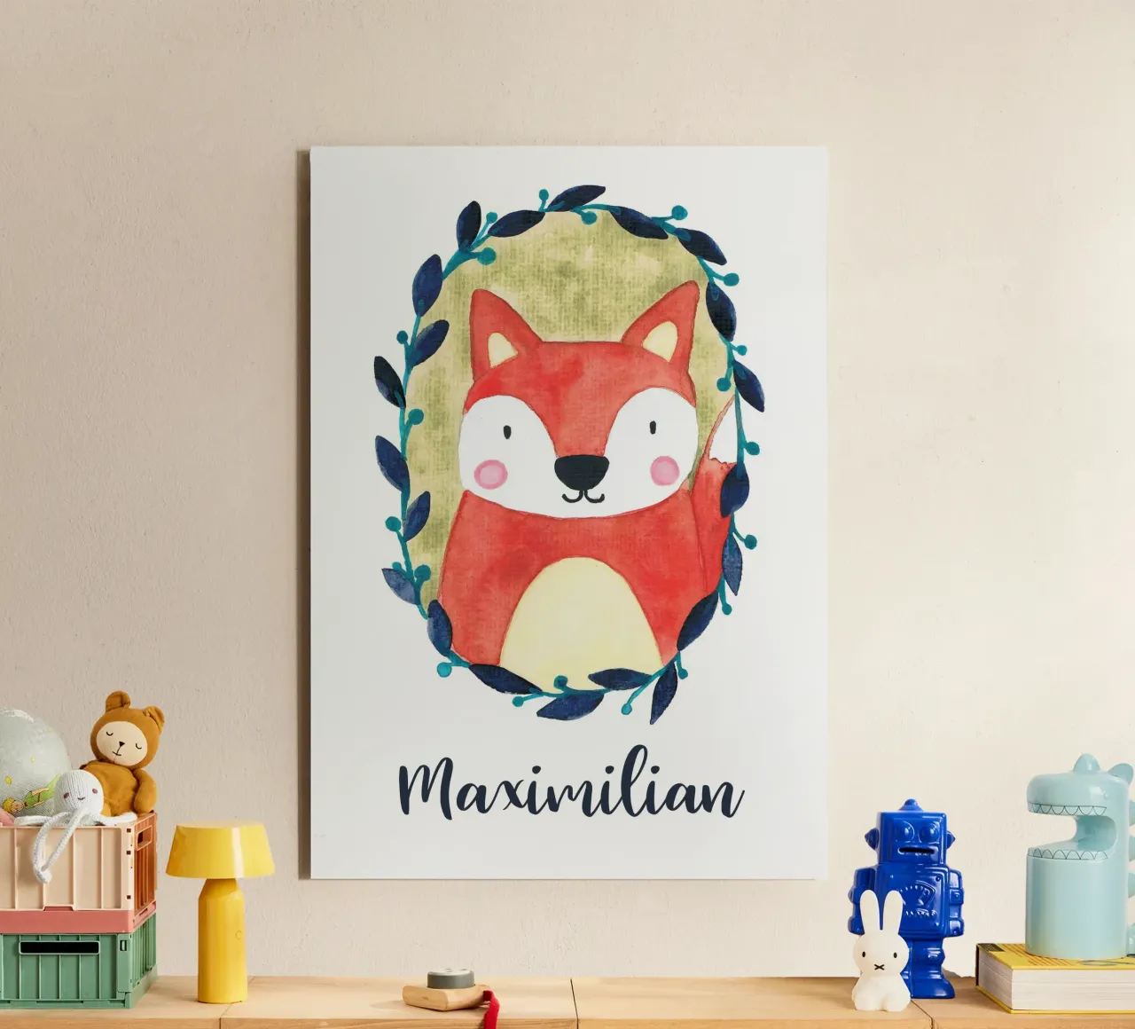 Kleiner Fuchs Portrait mit Name alluminio dibond da BAINAI KIDS