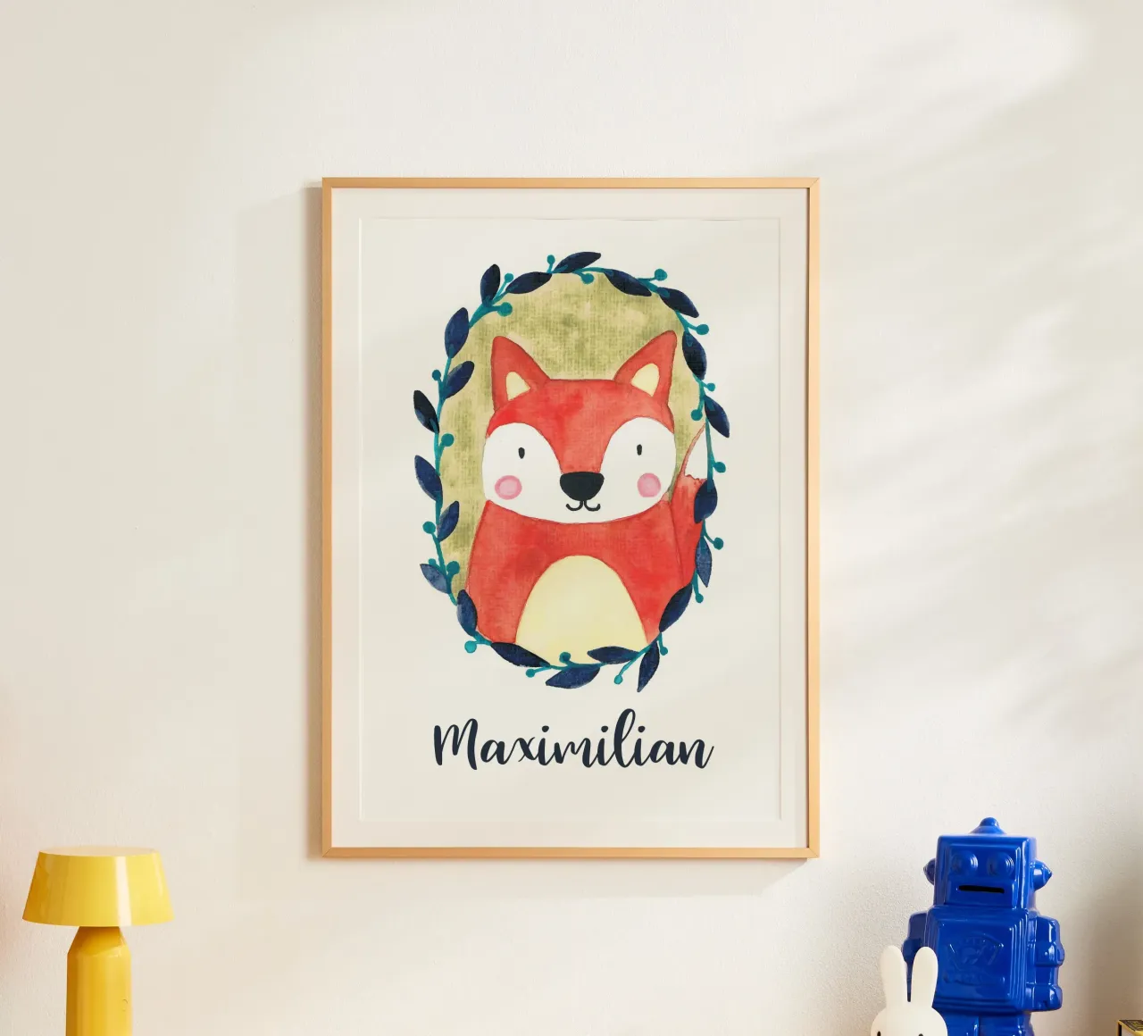 Kleiner Fuchs Portrait mit Name carta hahnemühle da BAINAI KIDS