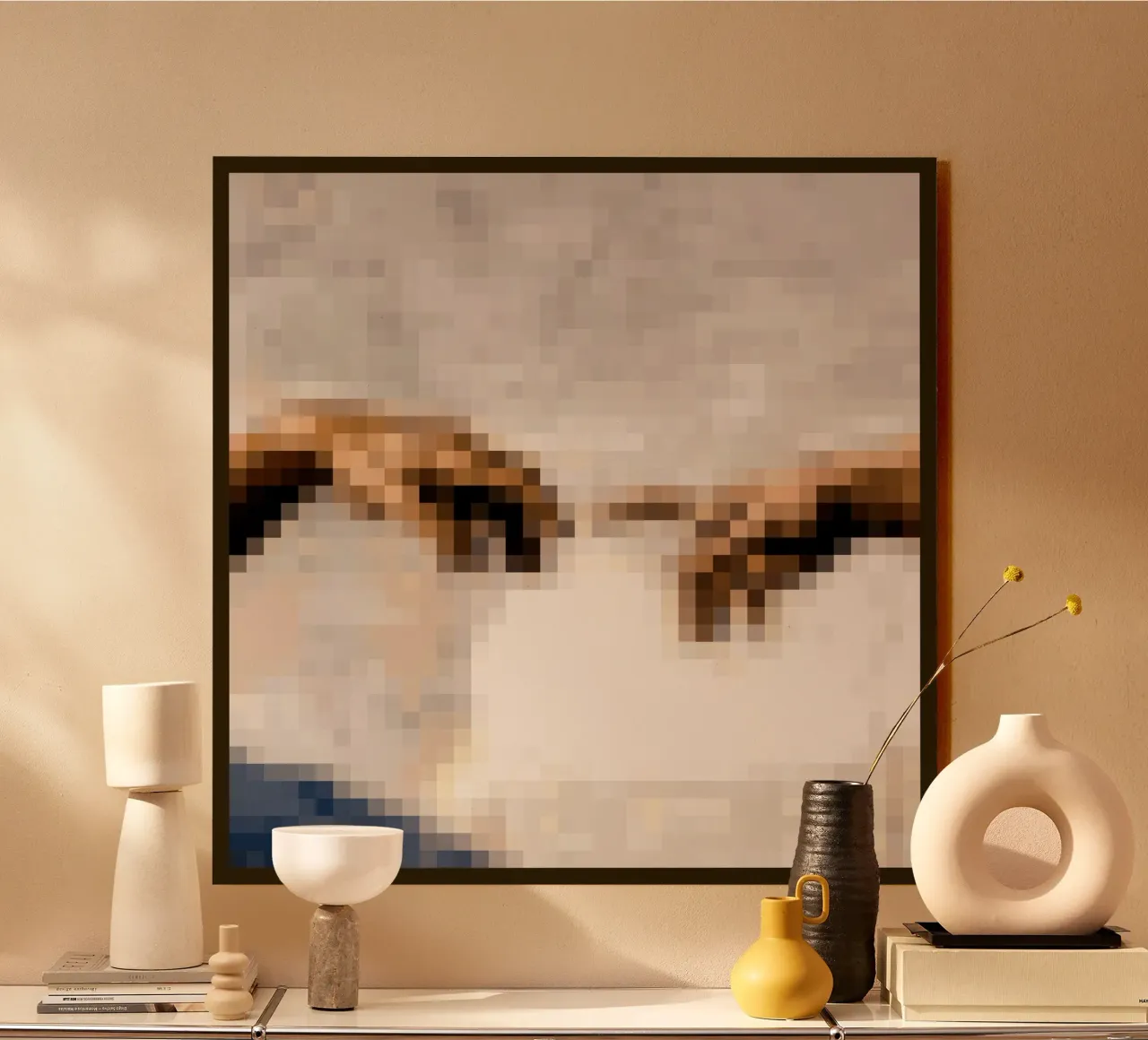 Pixeled Hands aluminium-dibond van Pixeled