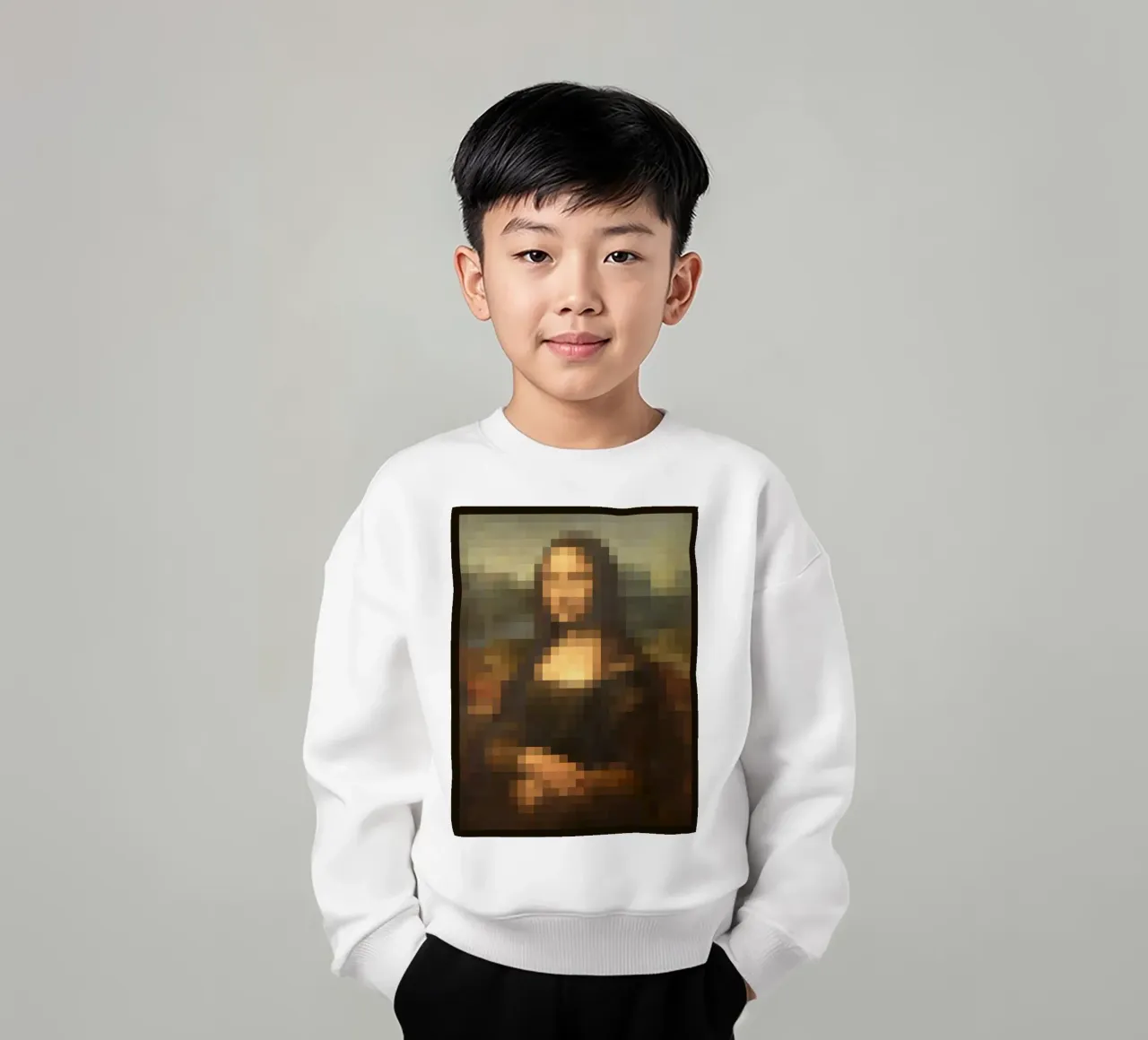 Pixeled Mona Lisa felpa bambino da Pixeled