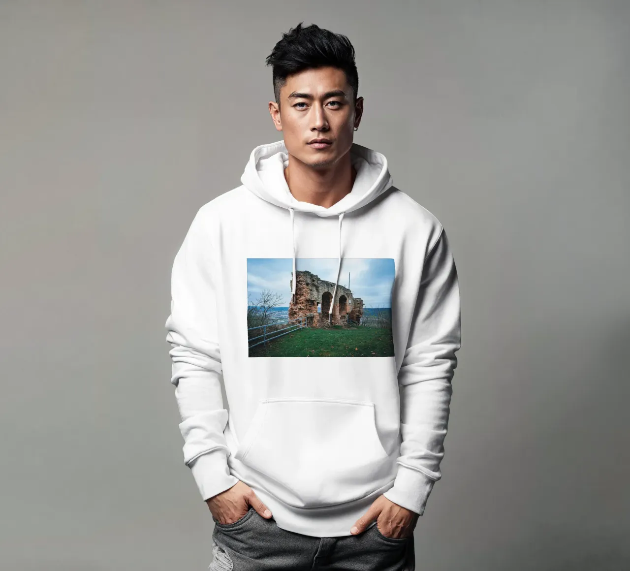 Ruine der Kunitzburg in Kunitz bei Jena felpa con cappuccio da Marcus Beckert | Fotografie