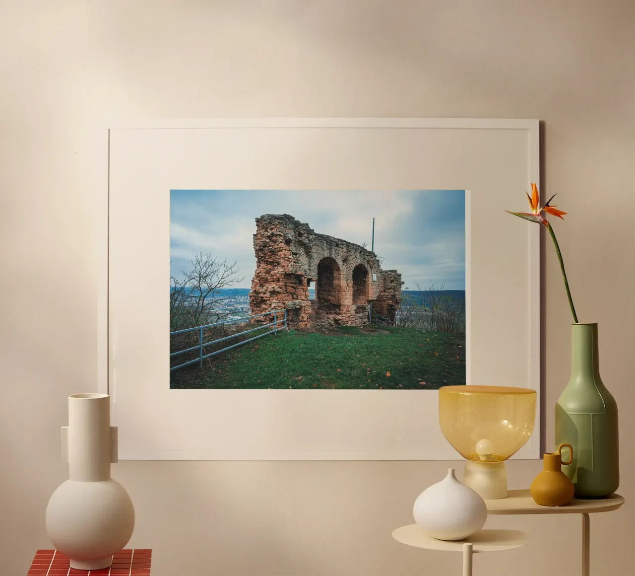 Ruine der Kunitzburg in Kunitz bei Jena poster con telaio in legno da Marcus Beckert | Fotografie
