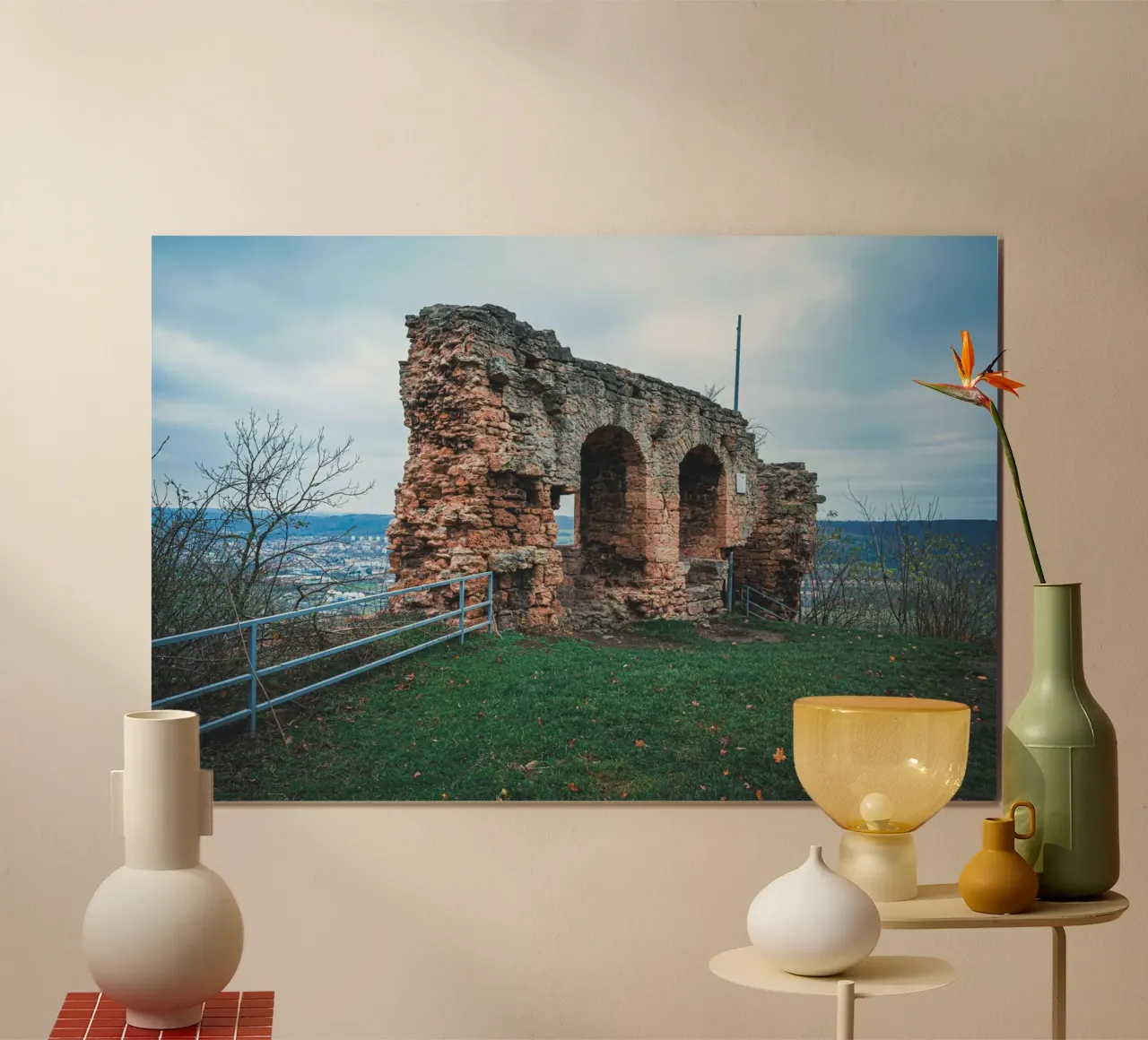 Ruine der Kunitzburg in Kunitz bei Jena poster con telaio in legno da Marcus Beckert | Fotografie