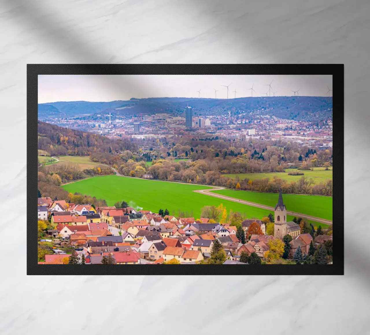 Blick über das Dorf Kunitz bis nach Jena zerbino da Marcus Beckert | Fotografie