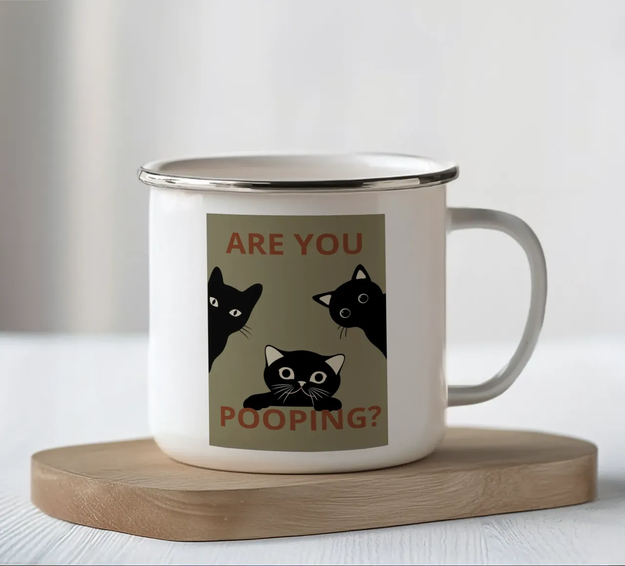 ARE YOU POOPING? tazza in smalto da LisaArtes