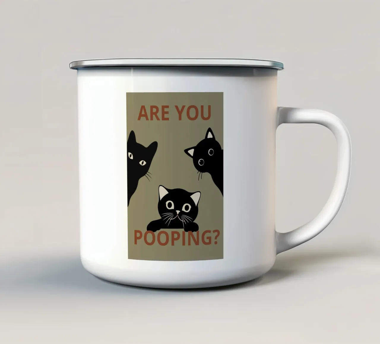 ARE YOU POOPING? tazza in smalto da LisaArtes