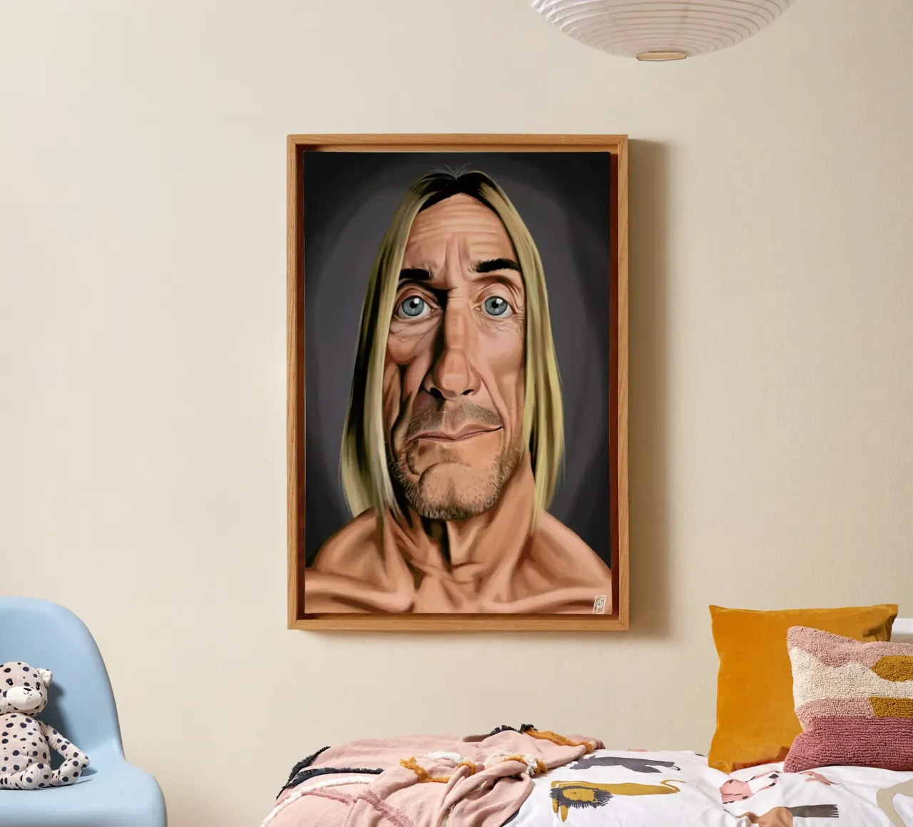 Iggy Pop canvas met Baklijst van Rob Art | Illustration