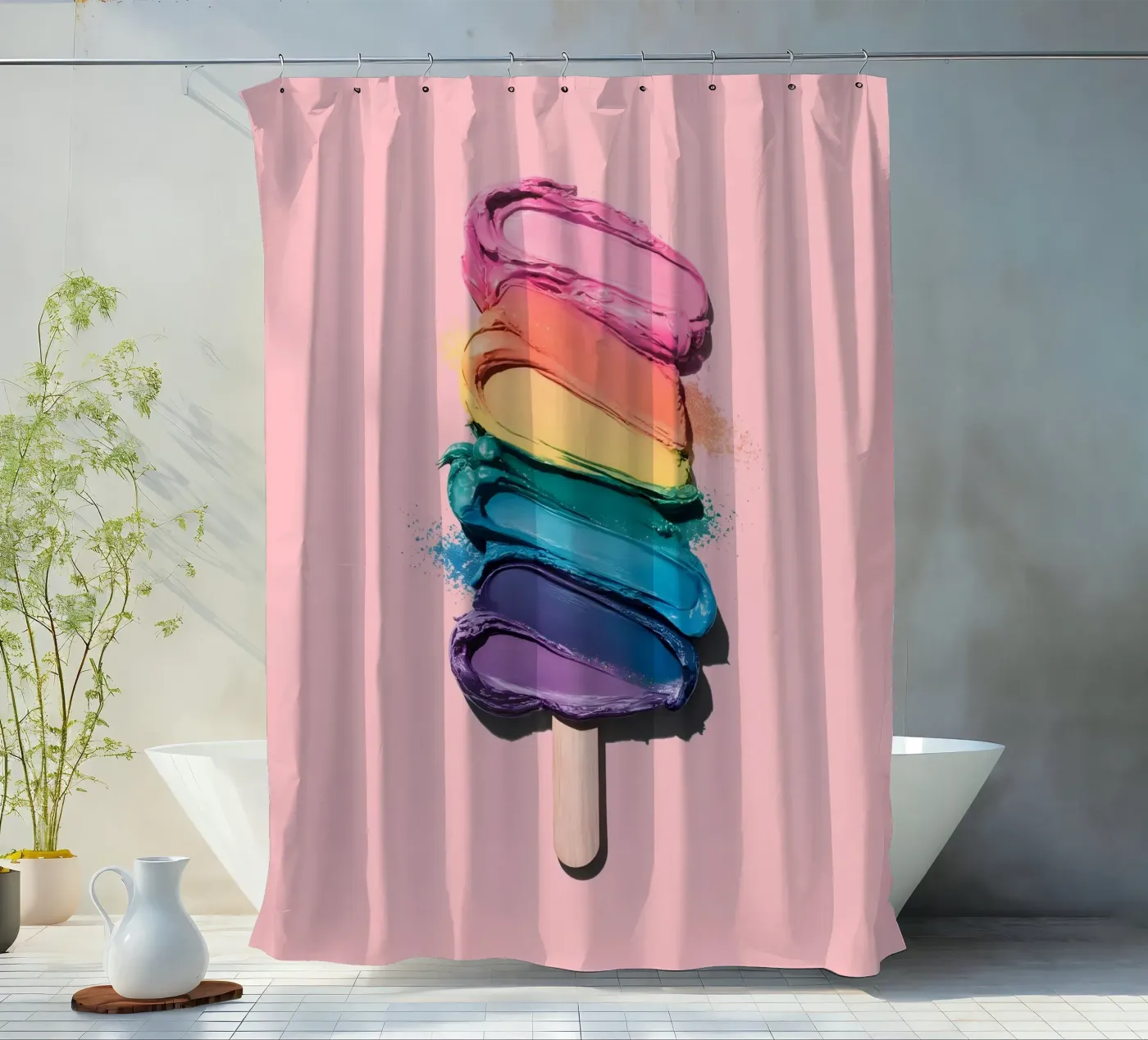 Regenbogen-Eiscreme Duschvorhang von cafelab