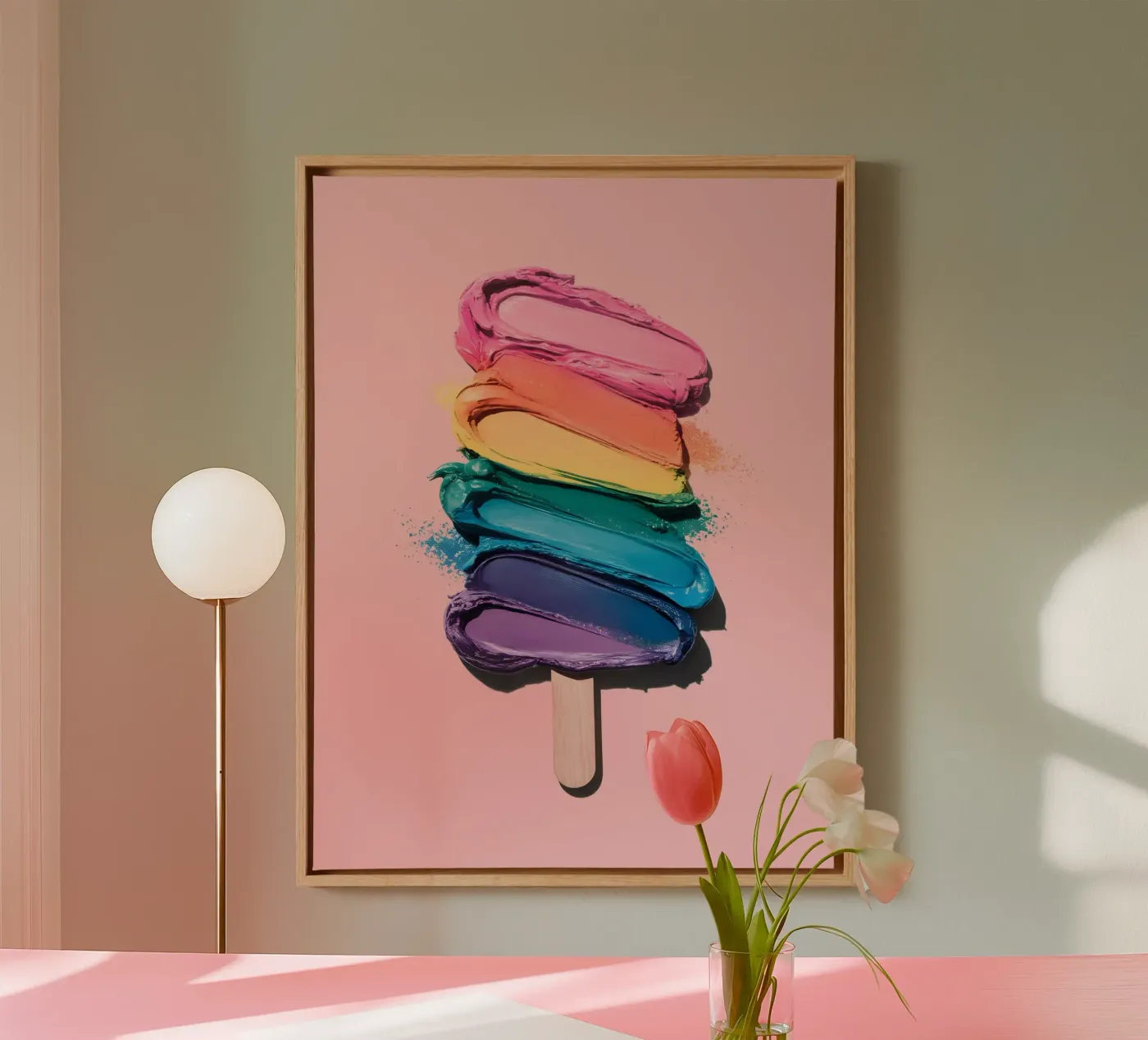 Regenbogen-Eiscreme Leinwand von cafelab