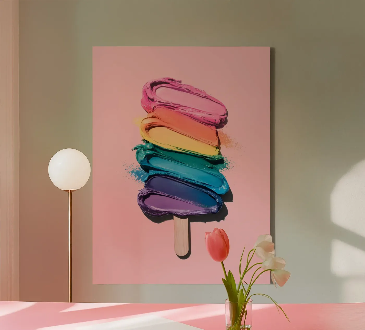 Regenbogen-Eiscreme Leinwand von cafelab
