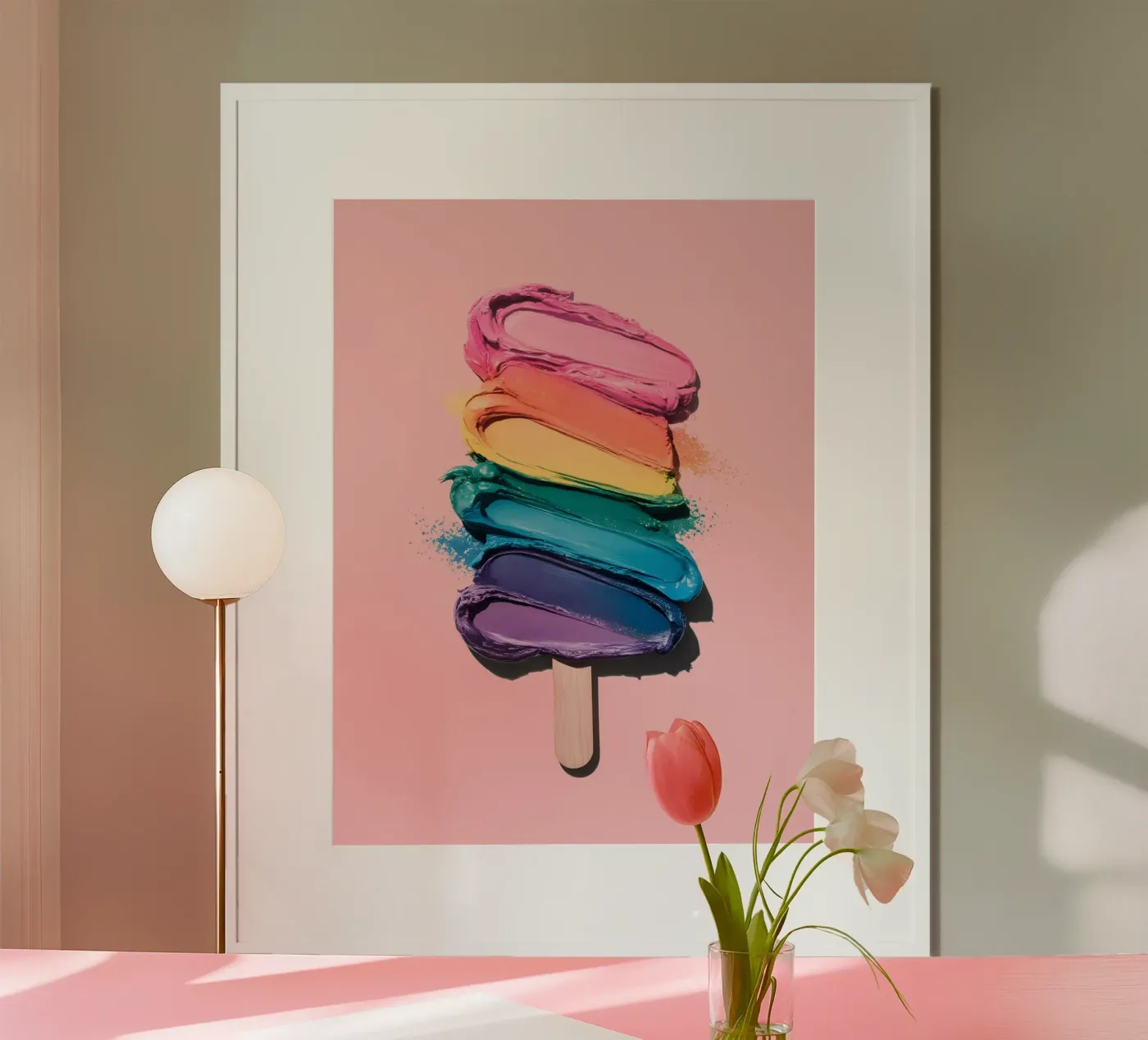 Regenbogen-Eiscreme Poster von cafelab
