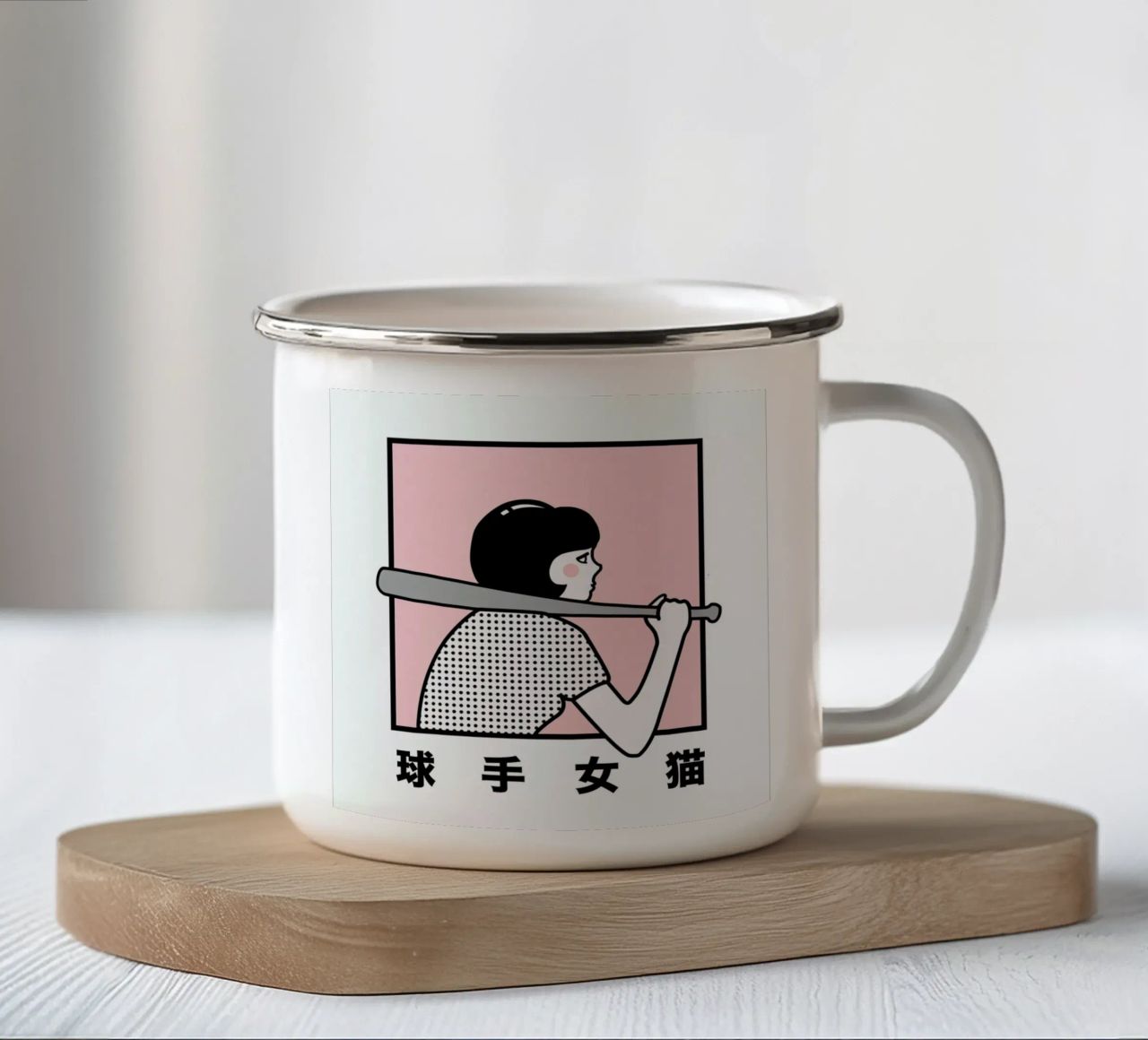 Batter Up tazza in smalto da Rachel Peck