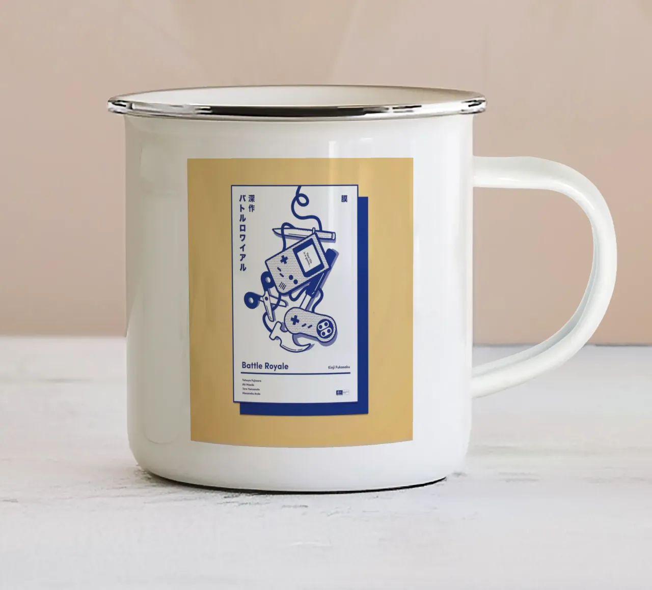 Battle Royale tazza in smalto da Rachel Peck
