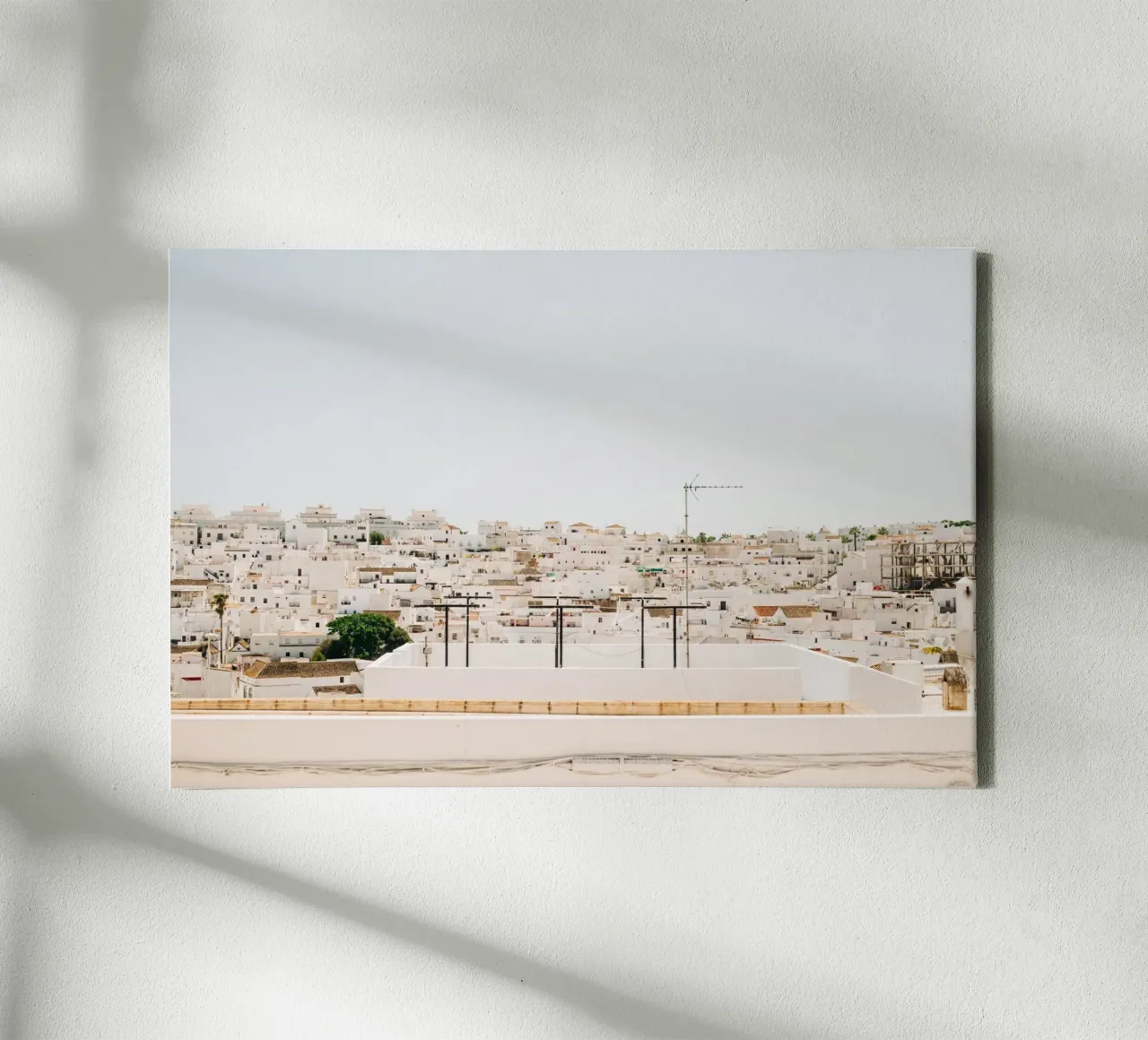 Andalusië - De Witte Stad - Vejer de la Frontera canvas met Baklijst van Bold and Retro