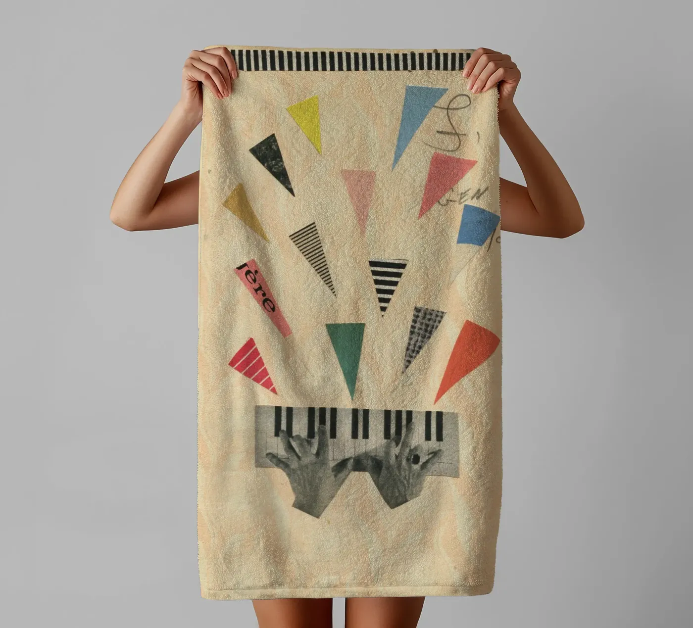 Jazz towel by Cassia Beck Collage