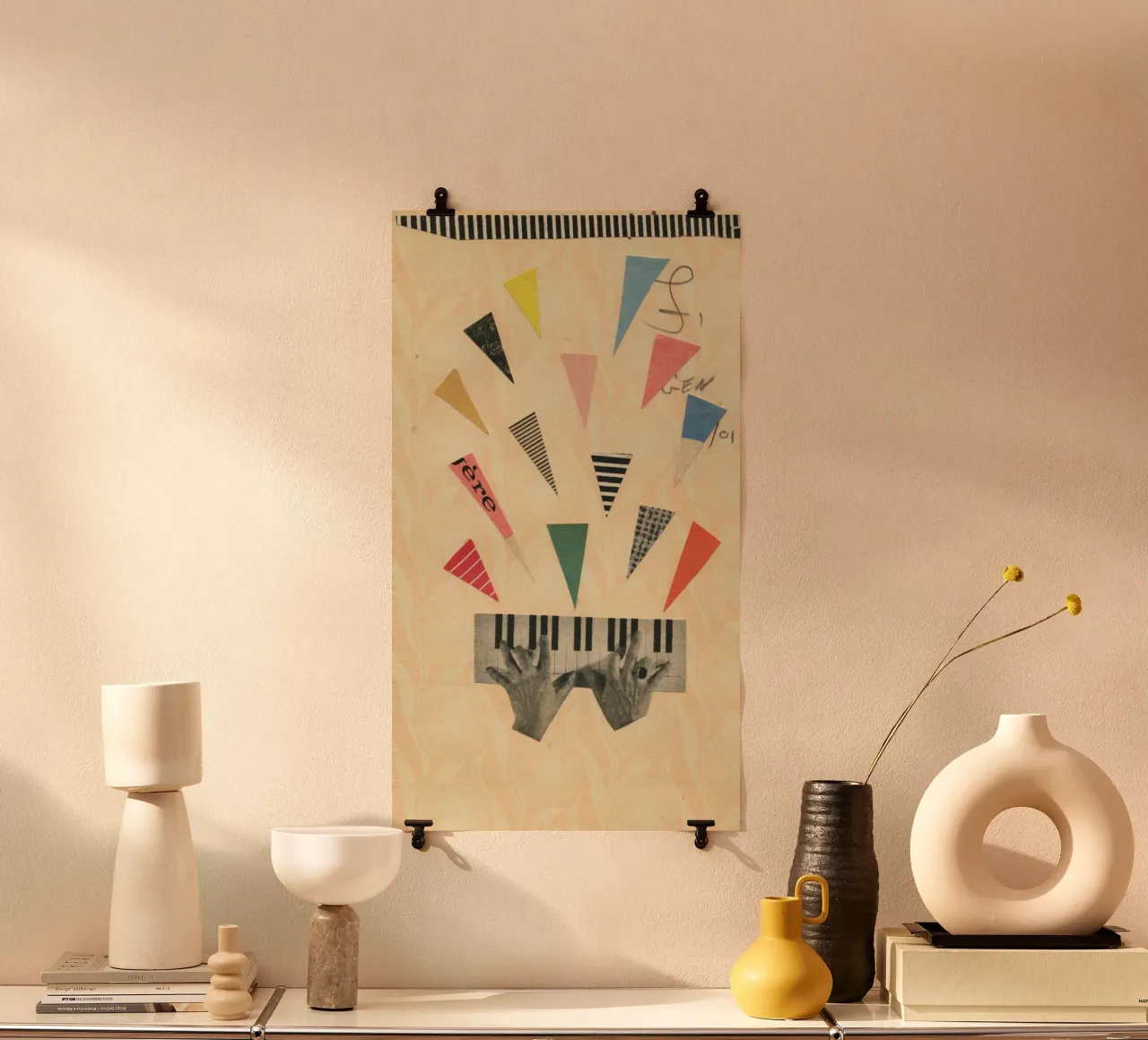 Jazz poster con telaio in legno da Cassia Beck Collage