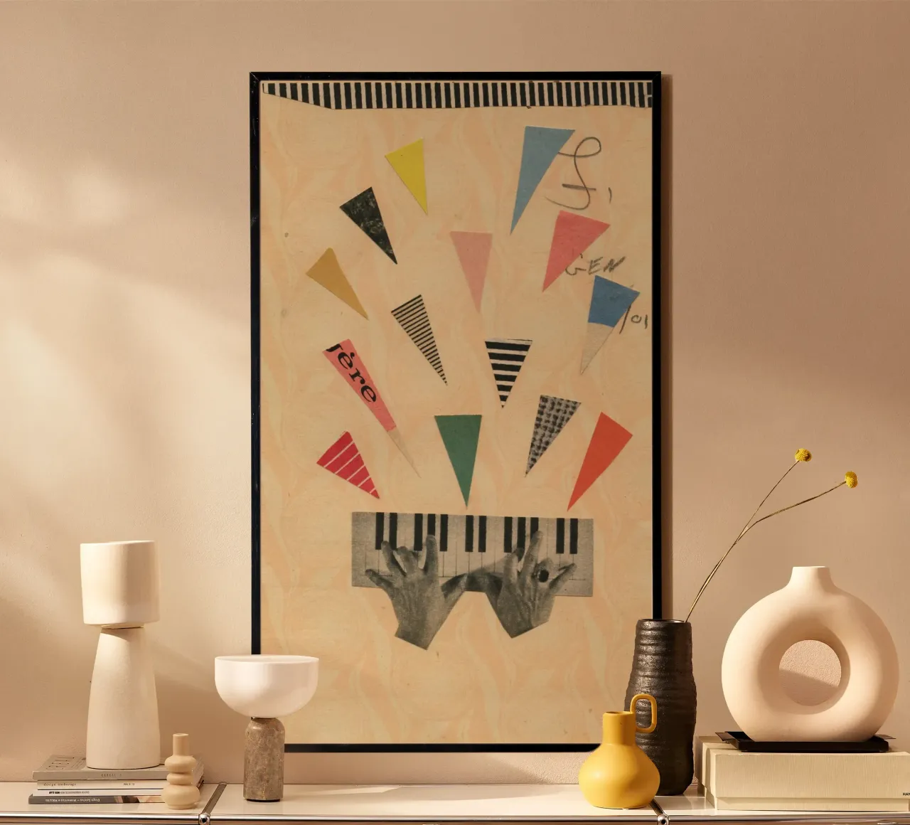 Jazz poster con telaio in legno da Cassia Beck Collage