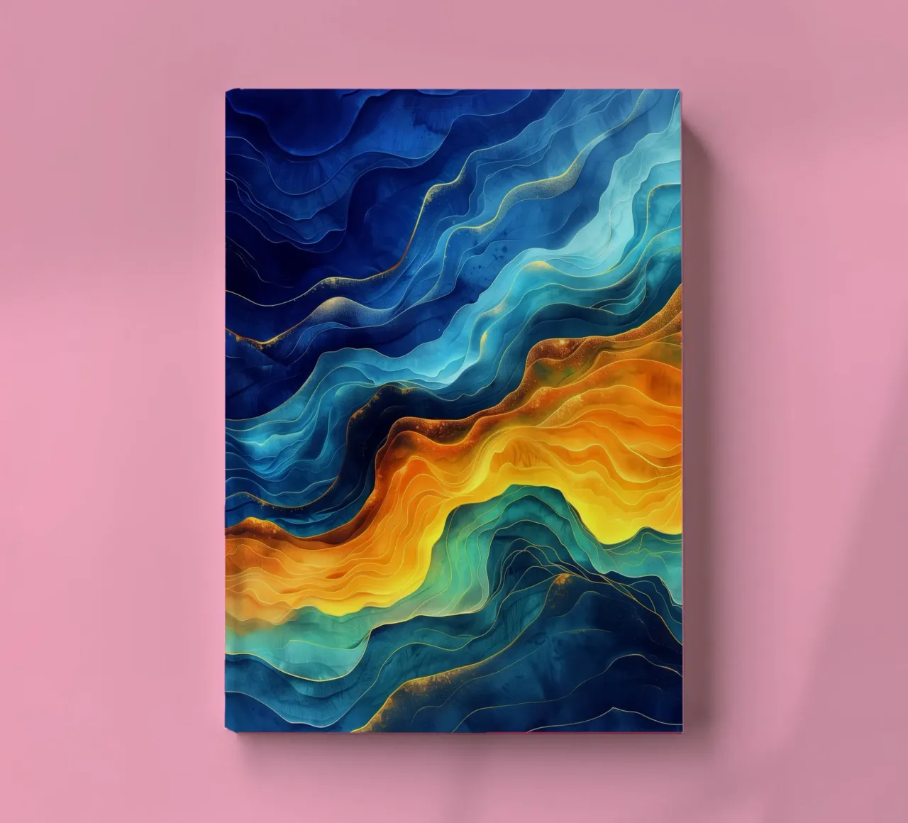 Blue abstraction waves art notebook by Justyna Jaszke JBJart