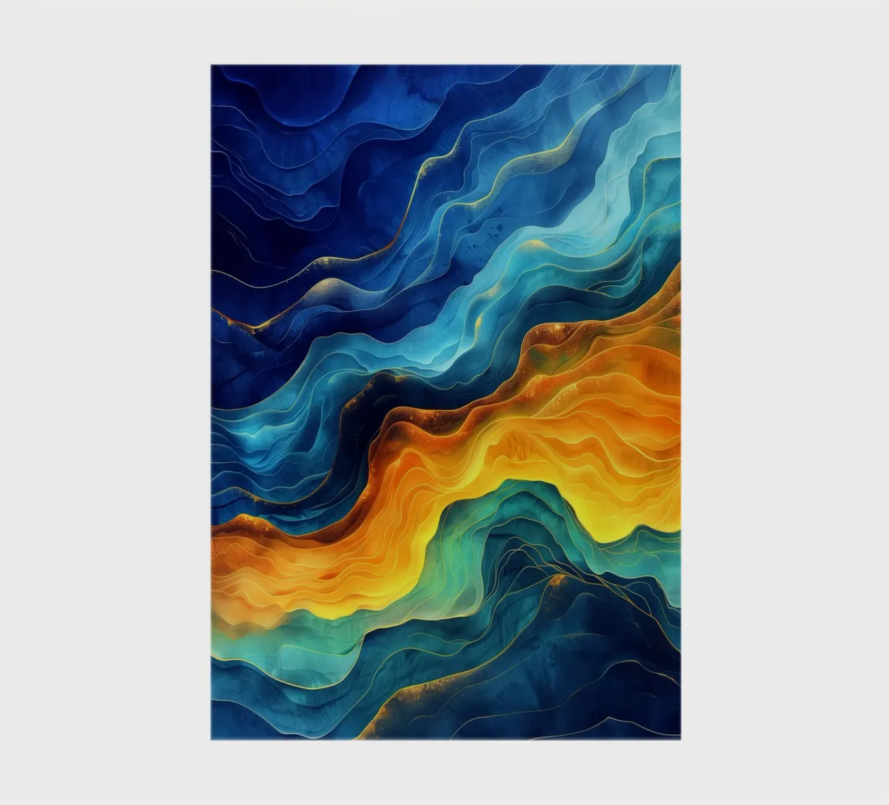 Blue abstraction waves art notebook by Justyna Jaszke JBJart