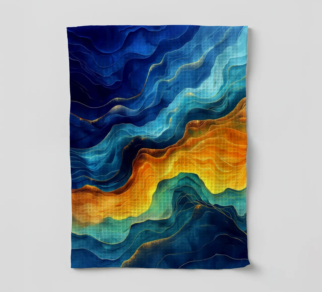 Abstraction bleue, vagues, art torchon de Justyna Jaszke JBJart