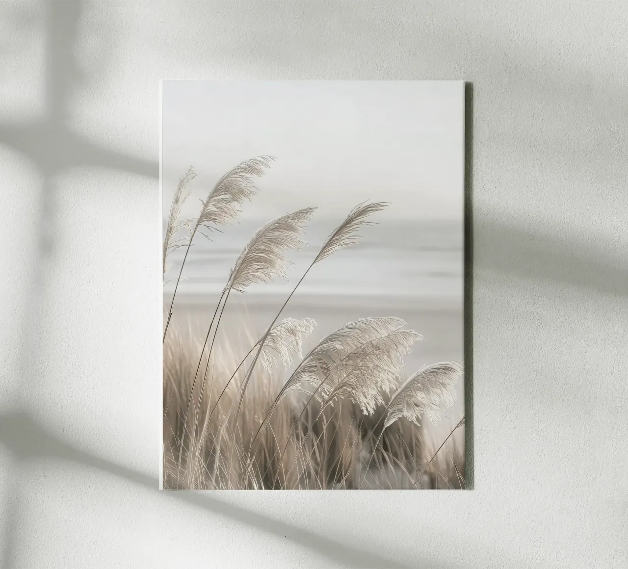 Pampagras aan de kust canvas met Baklijst van Melanie Viola