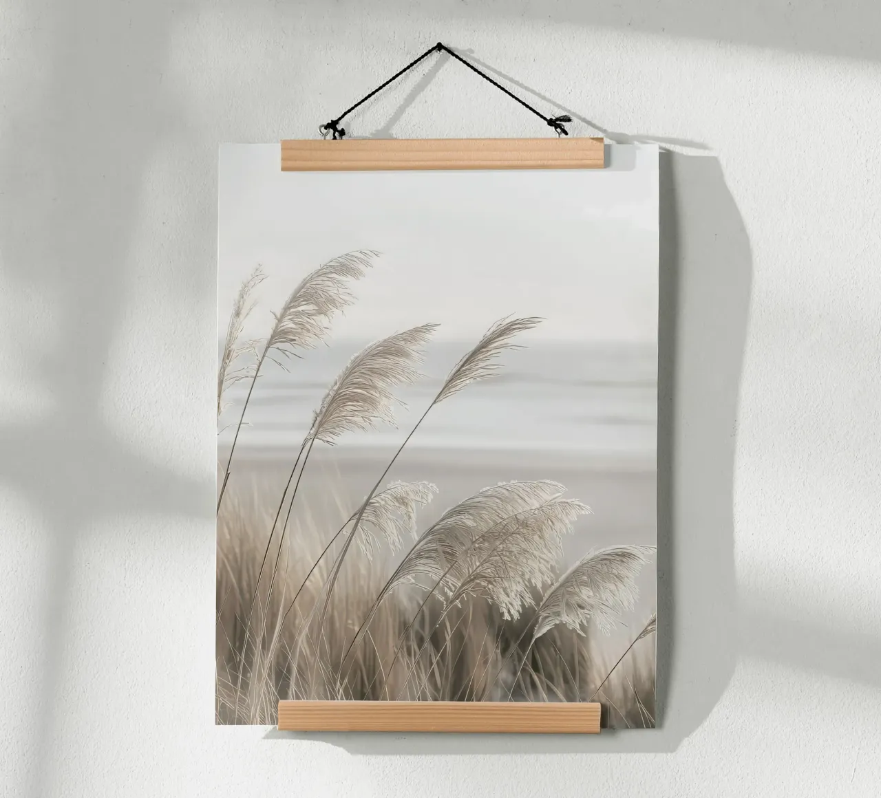 L'erba della pampa sulla costa poster con telaio in alluminio da Melanie Viola