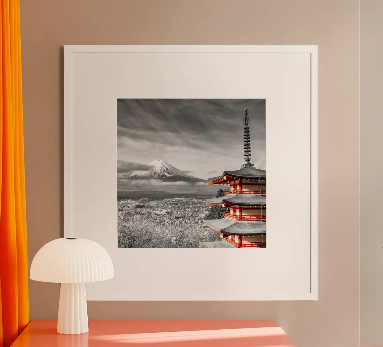 Beautiful view of Mount Fuji with Chureito Pagoda | colourkey poster by Melanie Viola