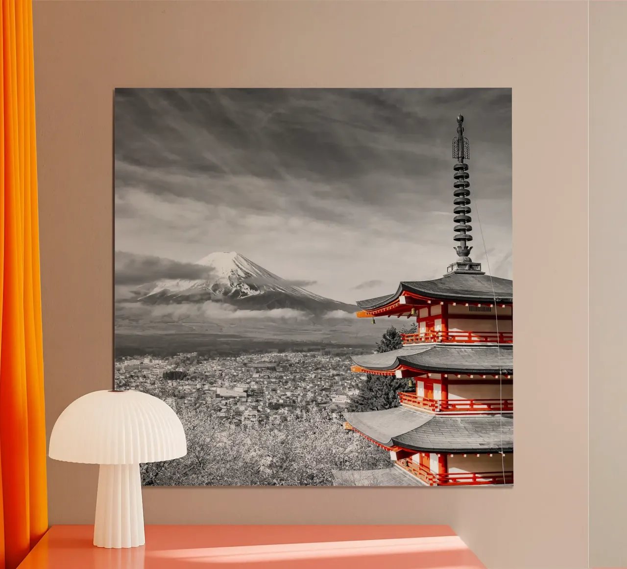 Beautiful view of Mount Fuji with Chureito Pagoda | colourkey poster by Melanie Viola