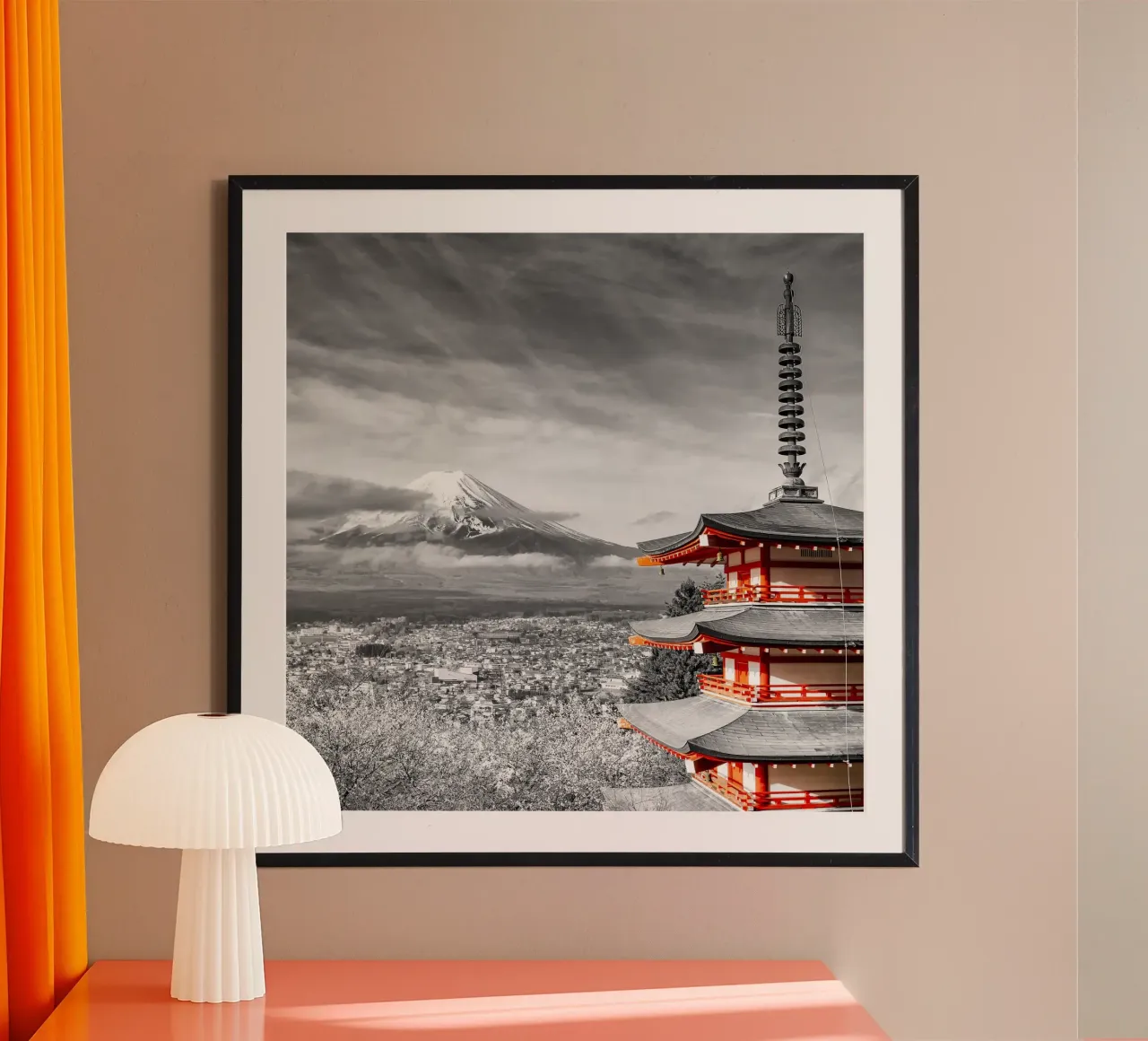 Beautiful view of Mount Fuji with Chureito Pagoda | colourkey poster by Melanie Viola