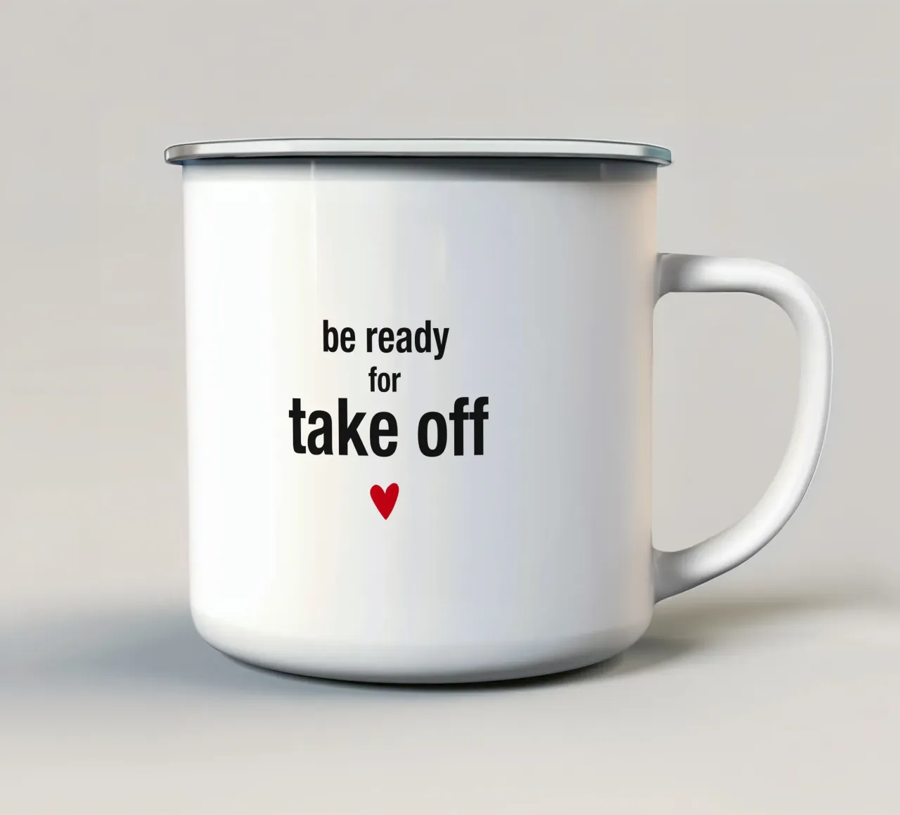 be ready for take off tazza in smalto da Meridian Design