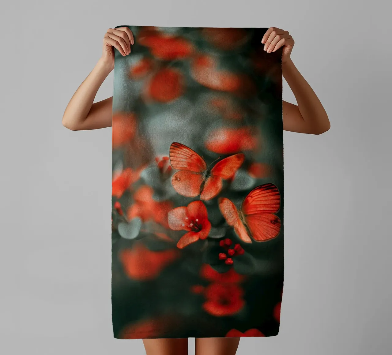 Red Butterflies asciugamano da bagno da treechild
