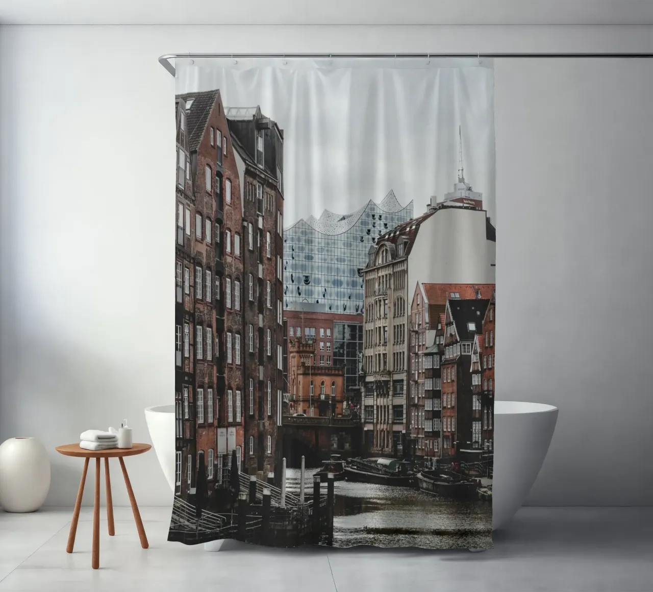 Amburgo a colori: Speicherstadt e la sala concerti Elbphilharmonie tenda da doccia da Anja Hebrank Photography